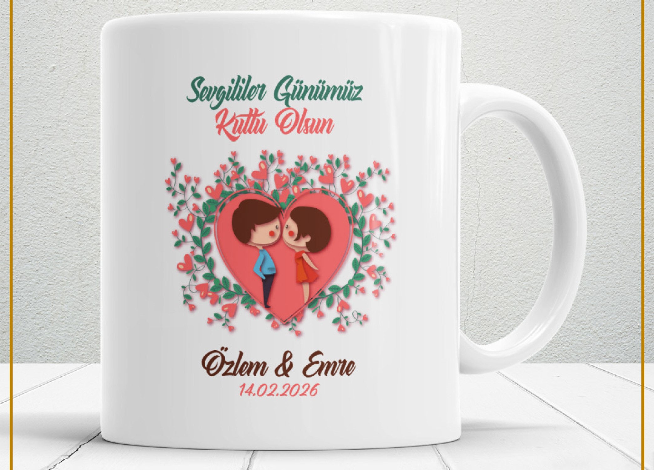 Sevgililer Günü,Sevgiliye Özel,Aşk,Sevgi Porselen Kupa Bardak-4