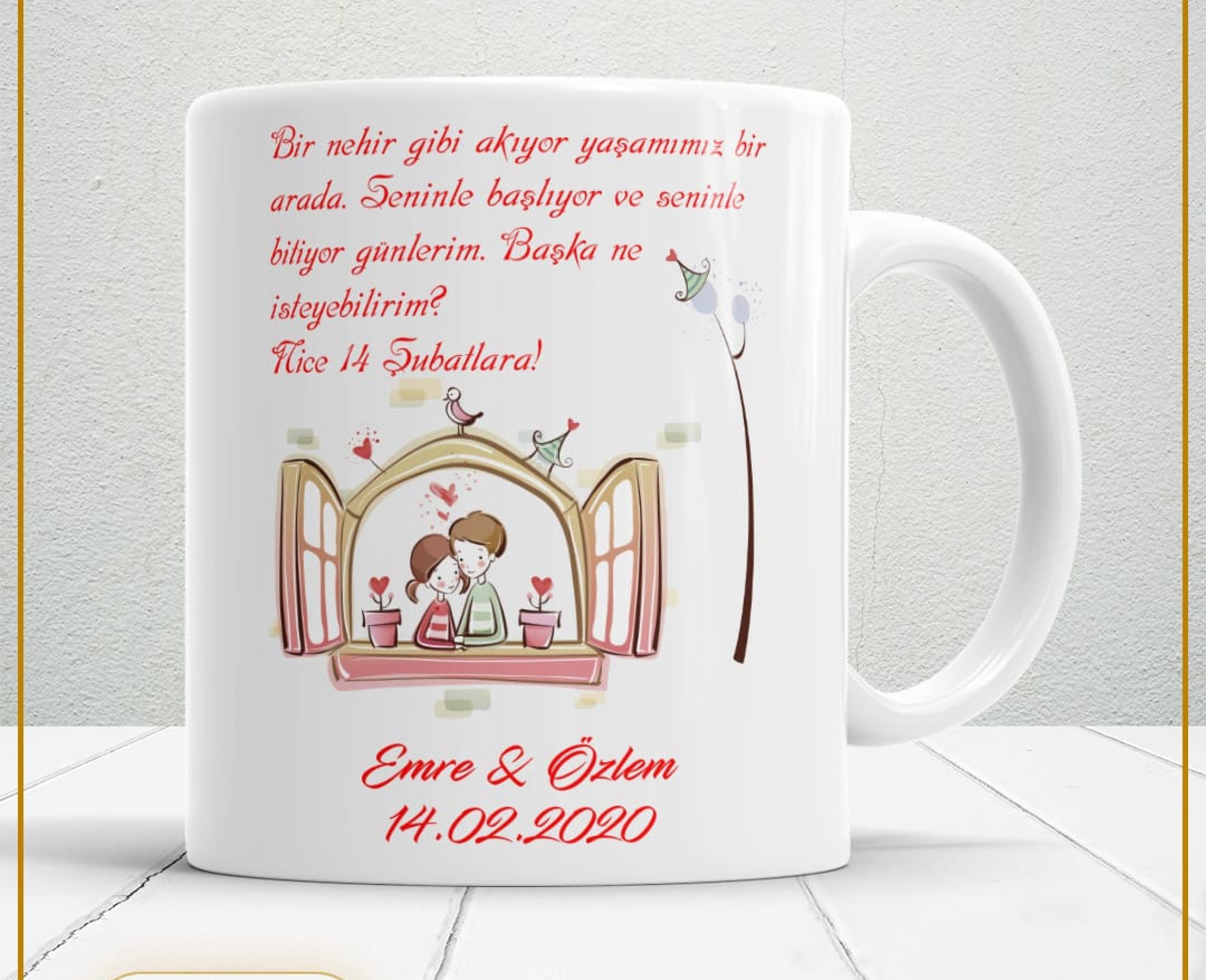 Sevgililer Günü,Sevgiliye Özel,Aşk,Sevgi Porselen Kupa Bardak-11
