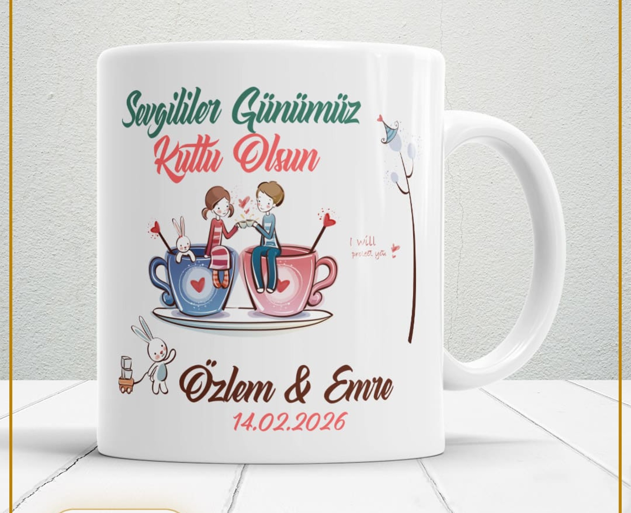 Sevgililer Günü,Sevgiliye Özel,Aşk,Sevgi Porselen Kupa Bardak-12