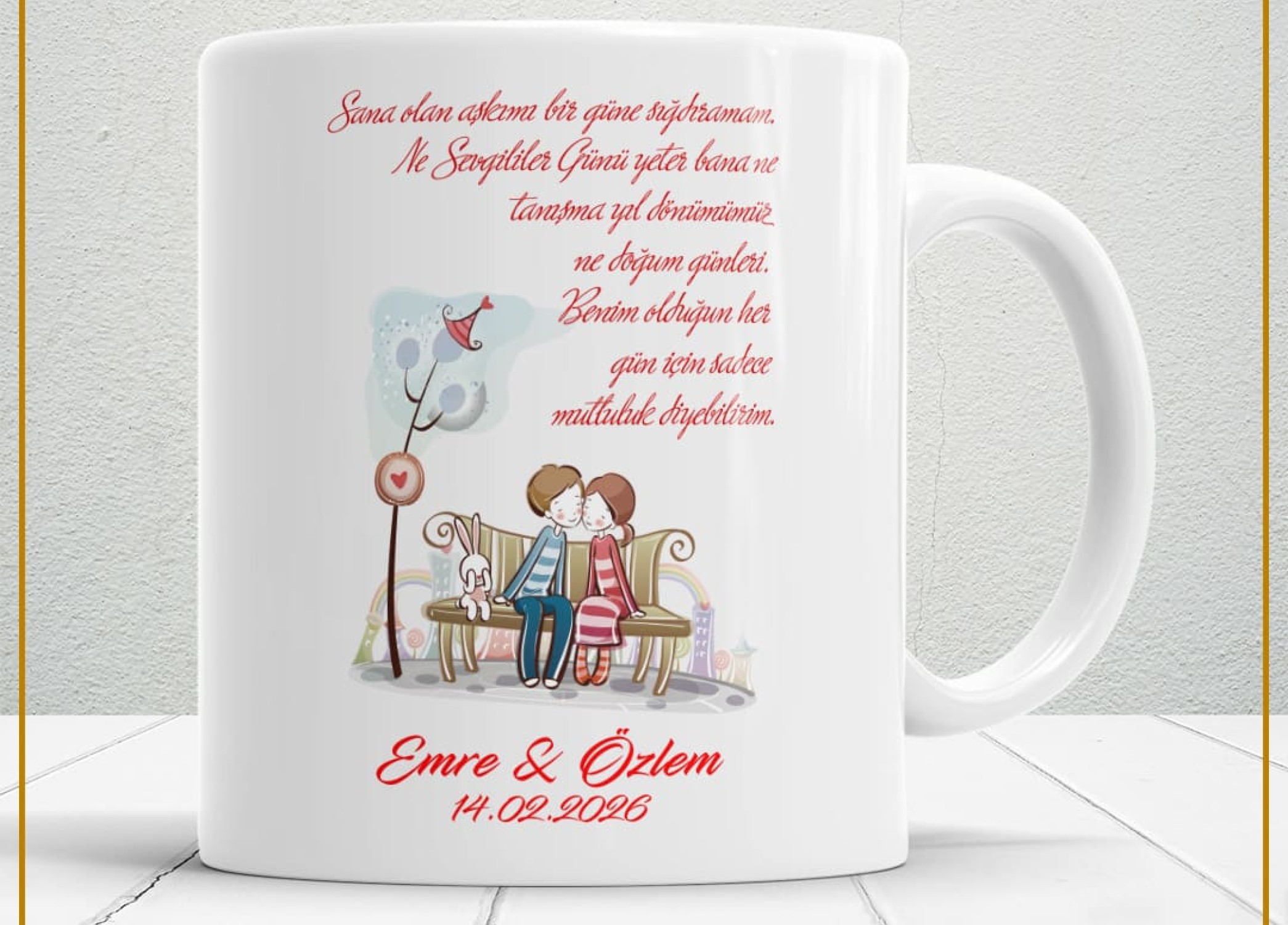 Sevgililer Günü,Sevgiliye Özel,Aşk,Sevgi Porselen Kupa Bardak-13