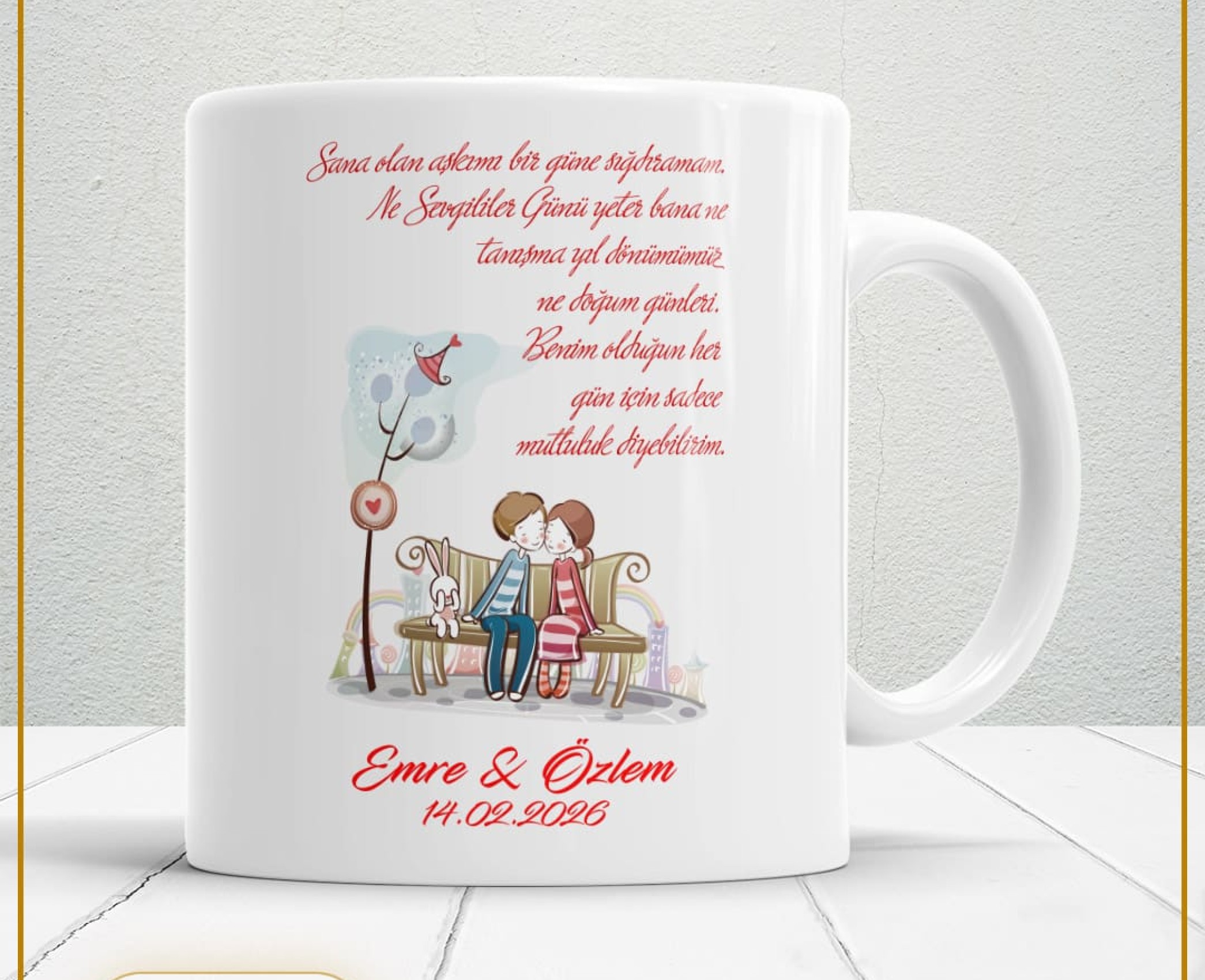 Sevgililer Günü,Sevgiliye Özel,Aşk,Sevgi Porselen Kupa Bardak-13