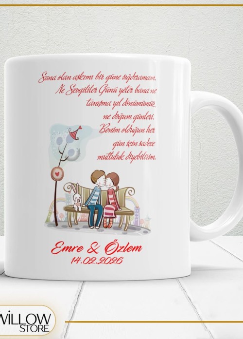 Sevgililer Günü,Sevgiliye Özel,Aşk,Sevgi Porselen Kupa Bardak-13