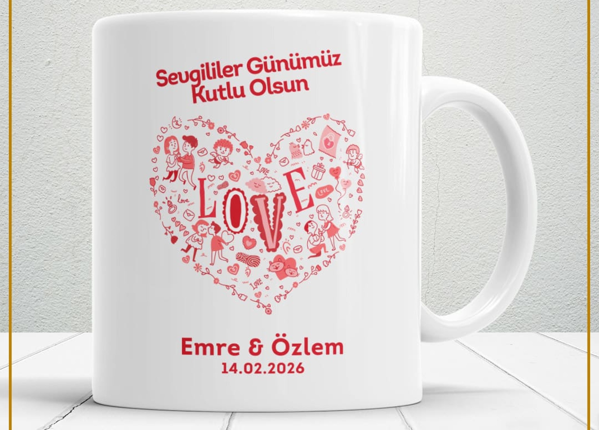 Sevgililer Günü,Sevgiliye Özel,Aşk,Sevgi Porselen Kupa Bardak-17