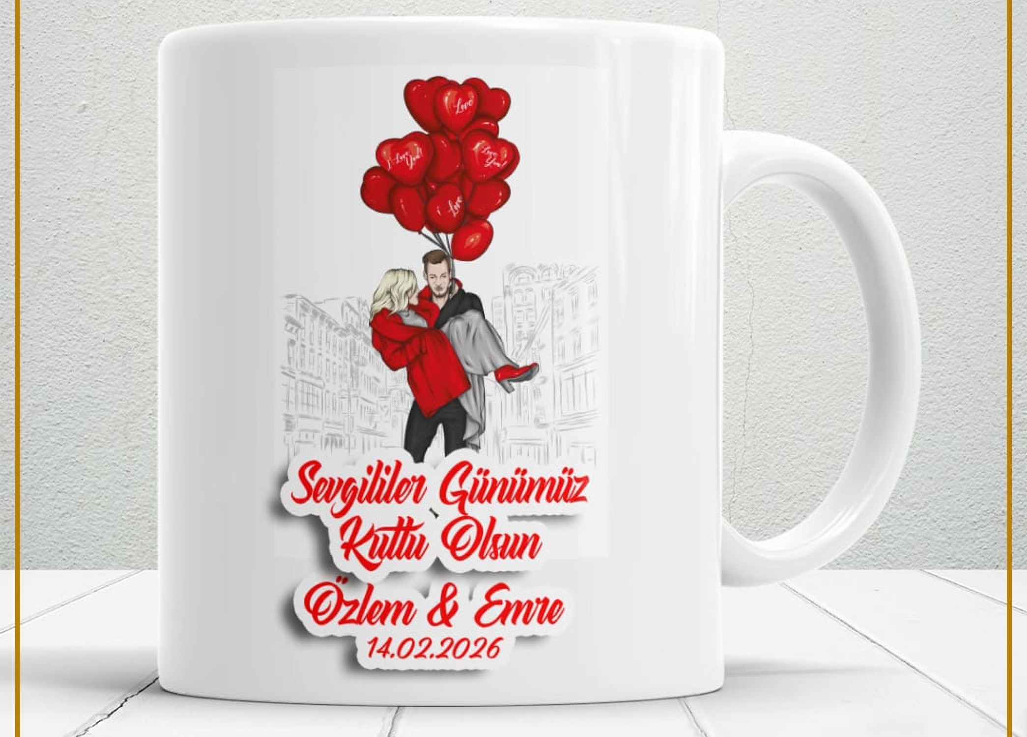 Sevgililer Günü,Sevgiliye Özel,Aşk,Sevgi Porselen Kupa Bardak-34