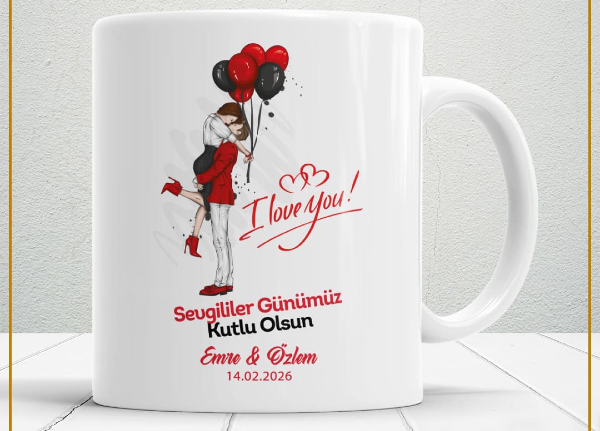 Sevgililer Günü,Sevgiliye Özel,Aşk,Sevgi Porselen Kupa Bardak-36