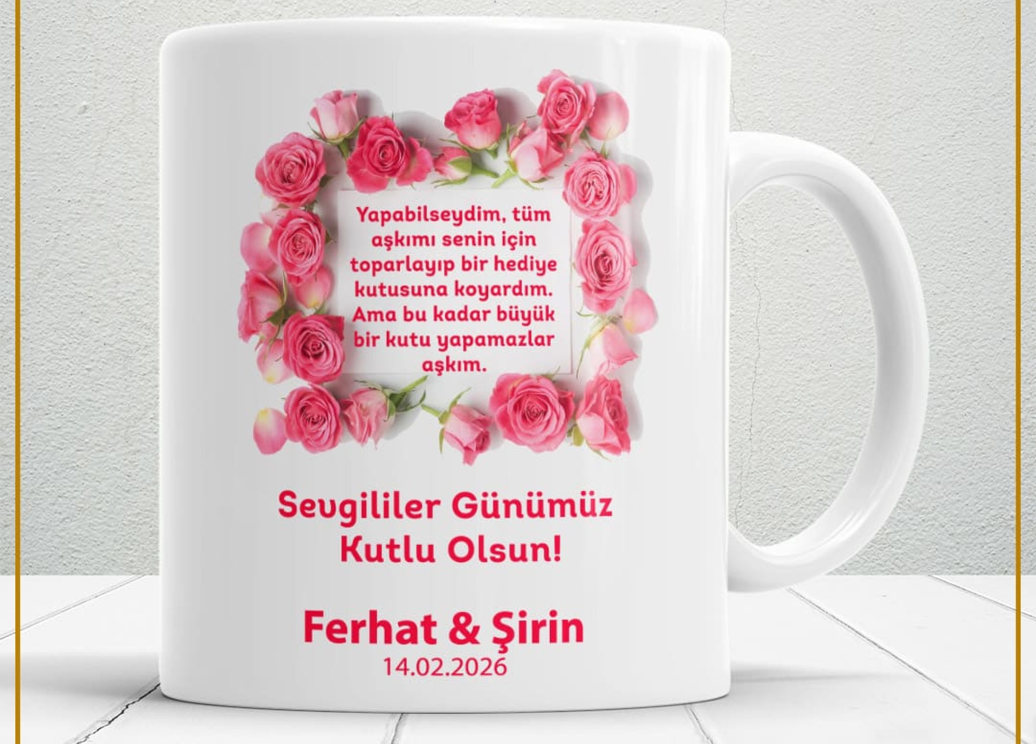 Sevgililer Günü,Sevgiliye Özel,Aşk,Sevgi Porselen Kupa Bardak-39