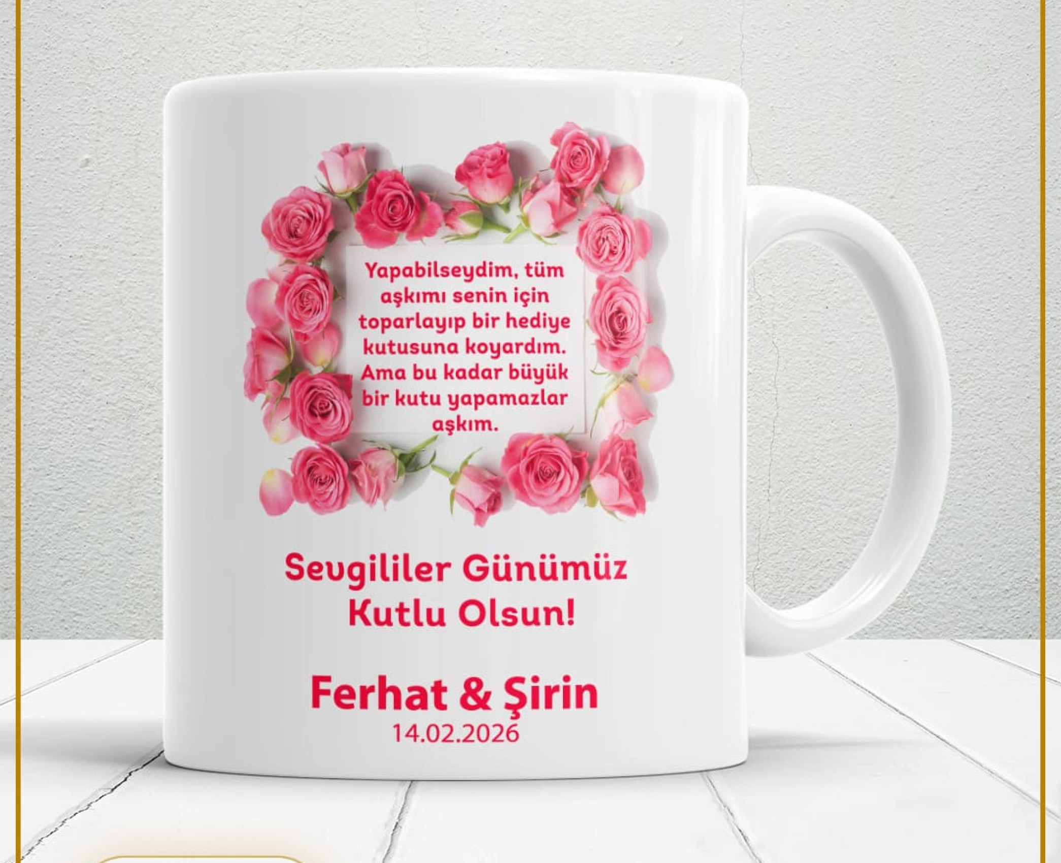 Sevgililer Günü,Sevgiliye Özel,Aşk,Sevgi Porselen Kupa Bardak-39