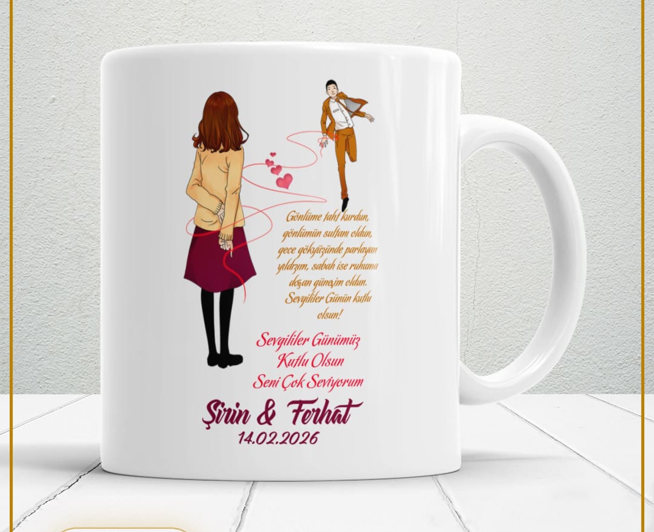 Sevgililer Günü,Sevgiliye Özel,Aşk,Sevgi Porselen Kupa Bardak-41