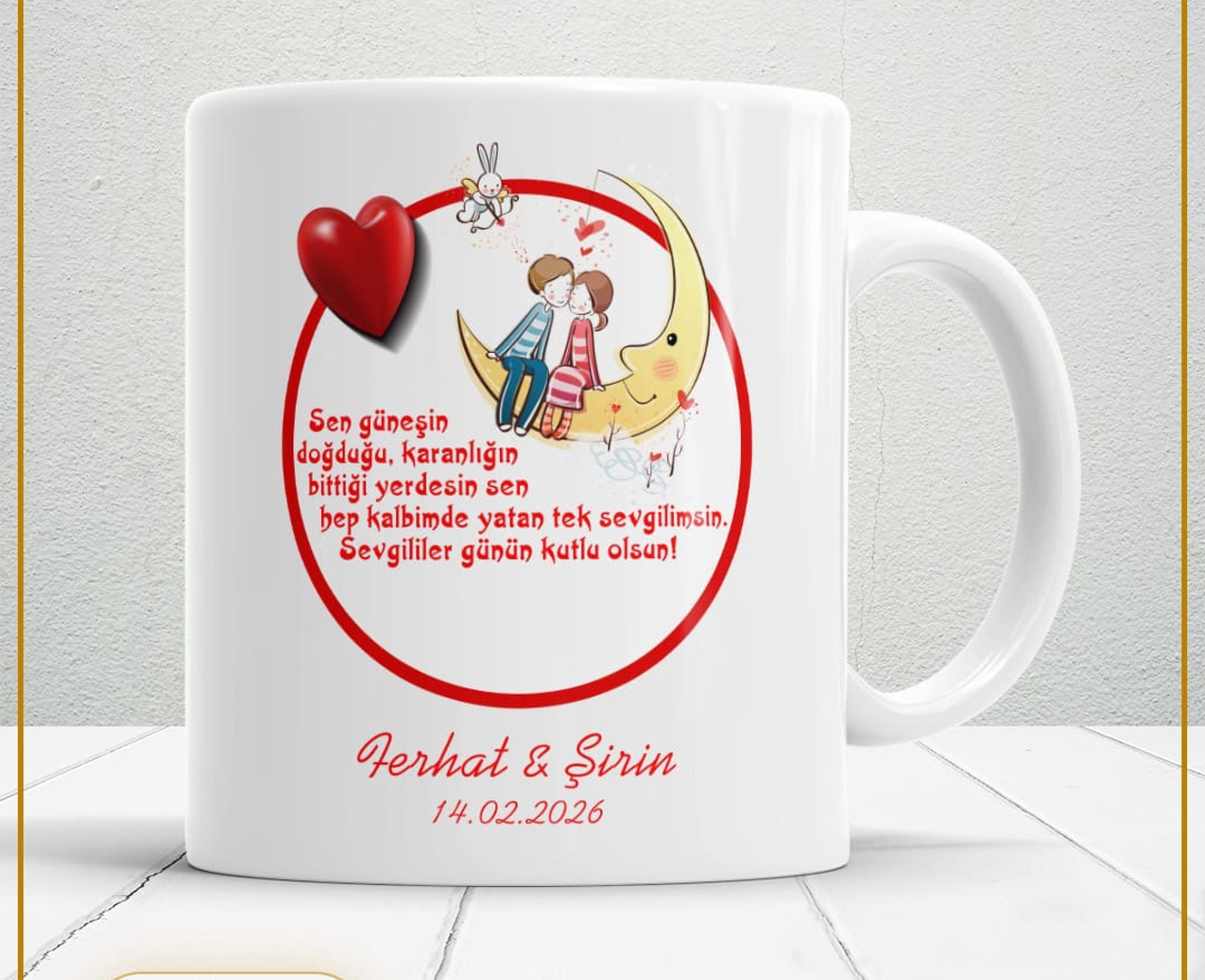 Sevgililer Günü,Sevgiliye Özel,Aşk,Sevgi Porselen Kupa Bardak-50