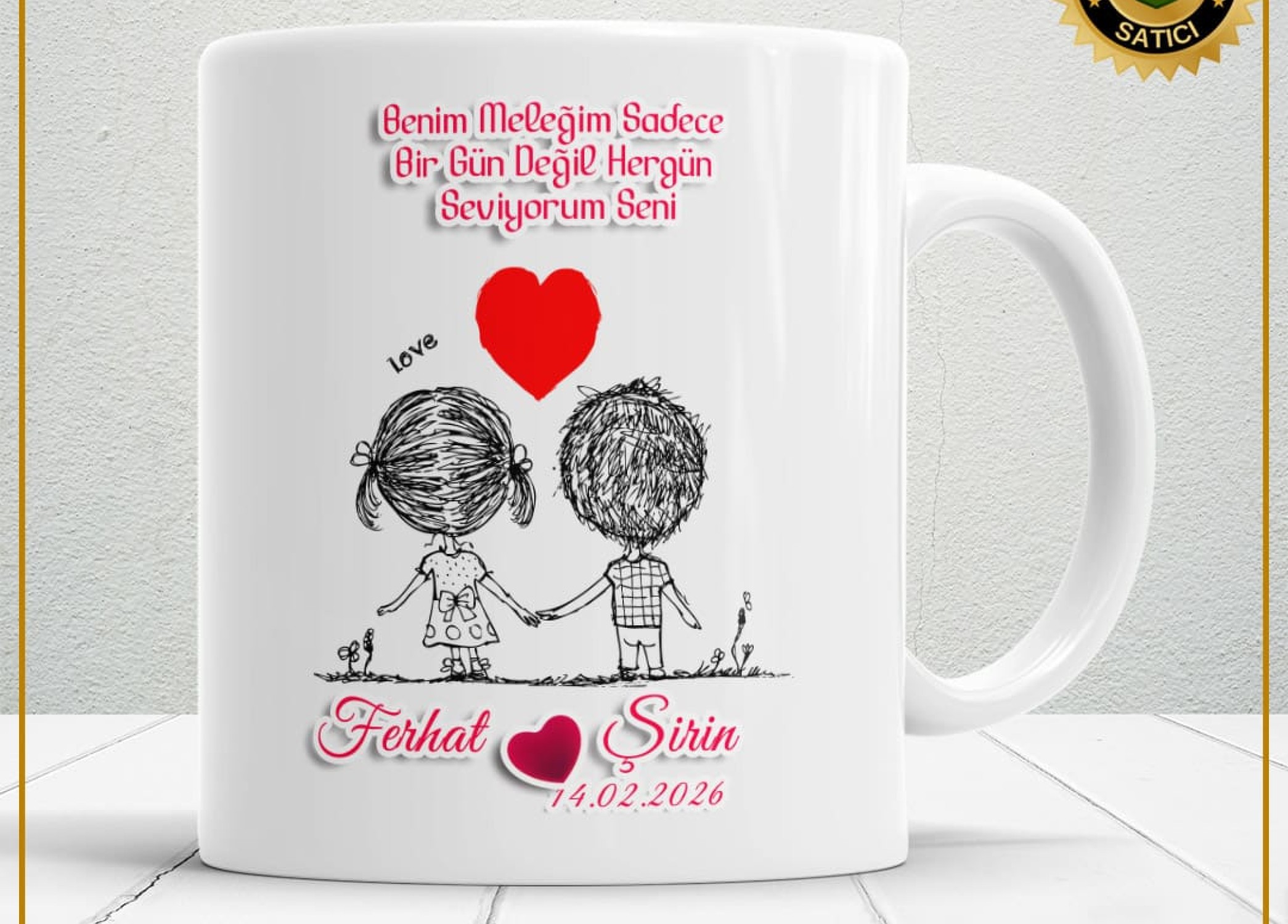 Sevgililer Günü,Sevgiliye Özel,Aşk,Sevgi Porselen Kupa Bardak-53