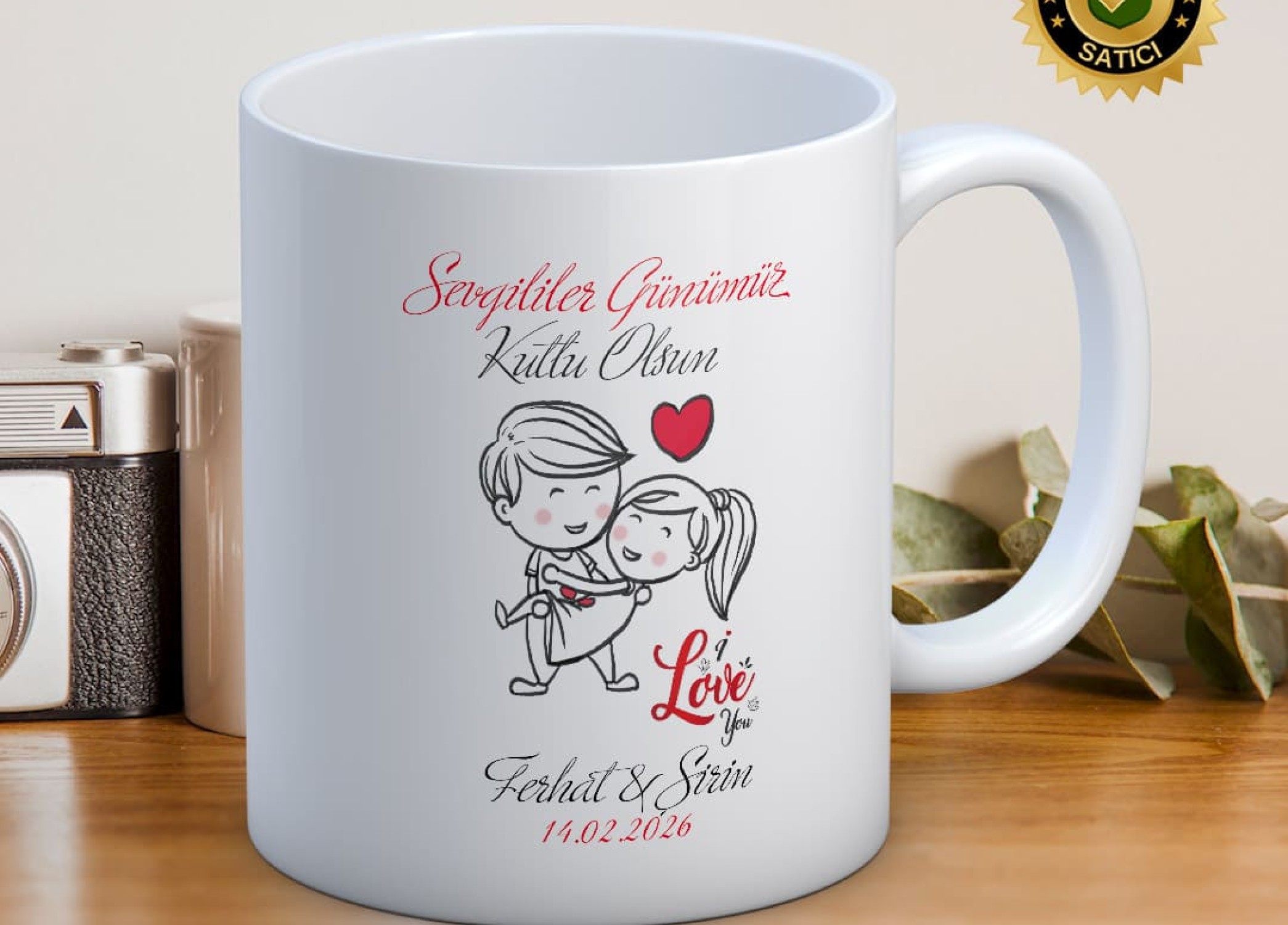 Sevgililer Günü,Sevgiliye Özel,Aşk,Sevgi Porselen Kupa Bardak-63