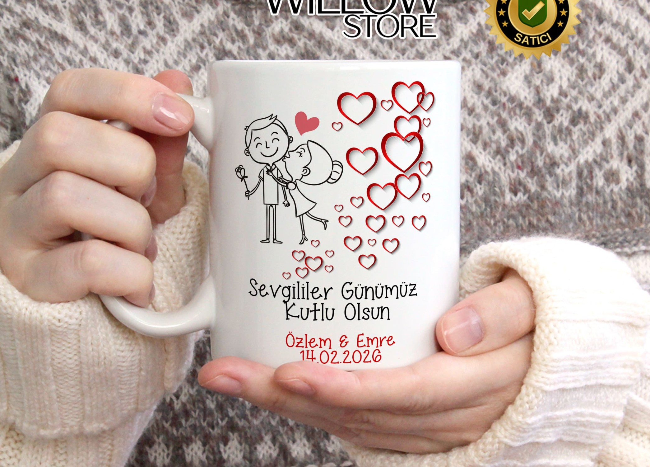 Sevgililer Günü,Sevgiliye Özel,Aşk,Sevgi Porselen Kupa Bardak-84