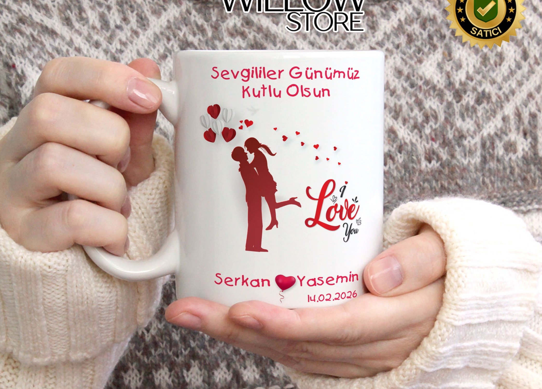 Sevgililer Günü,Sevgiliye Özel,Aşk,Sevgi Porselen Kupa Bardak-88