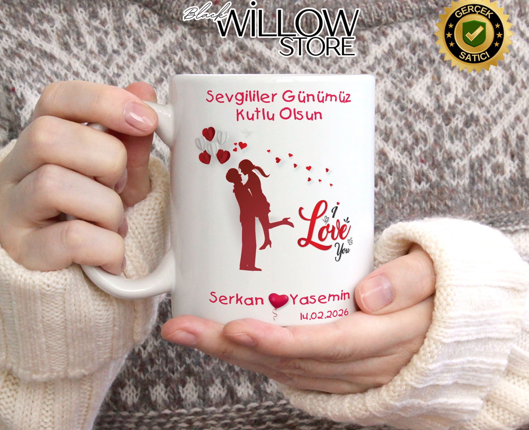 Sevgililer Günü,Sevgiliye Özel,Aşk,Sevgi Porselen Kupa Bardak-88