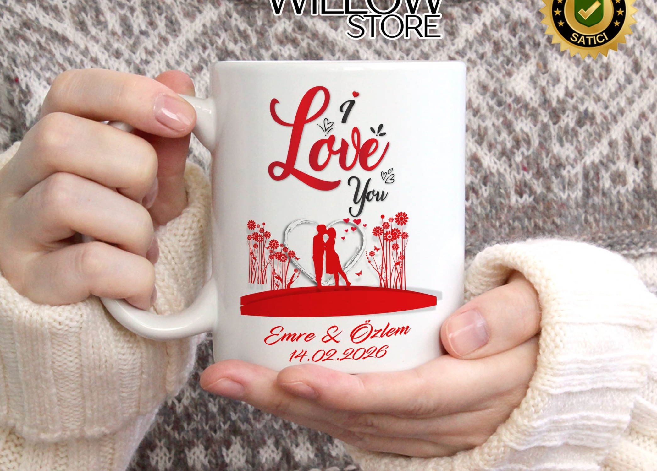 Sevgililer Günü,Sevgiliye Özel,Aşk,Sevgi Porselen Kupa Bardak-89
