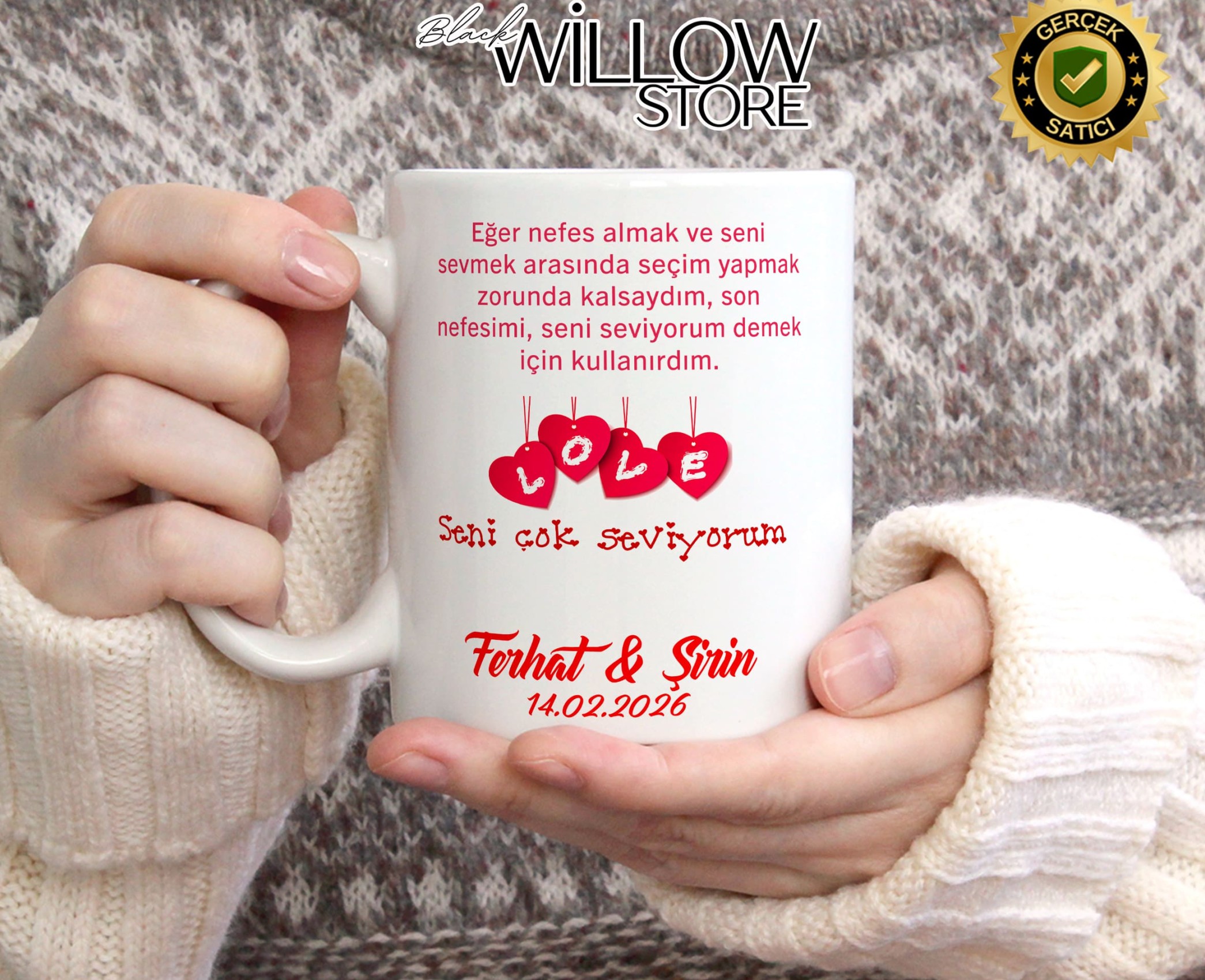 Sevgililer Günü,Sevgiliye Özel,Aşk,Sevgi Porselen Kupa Bardak-90