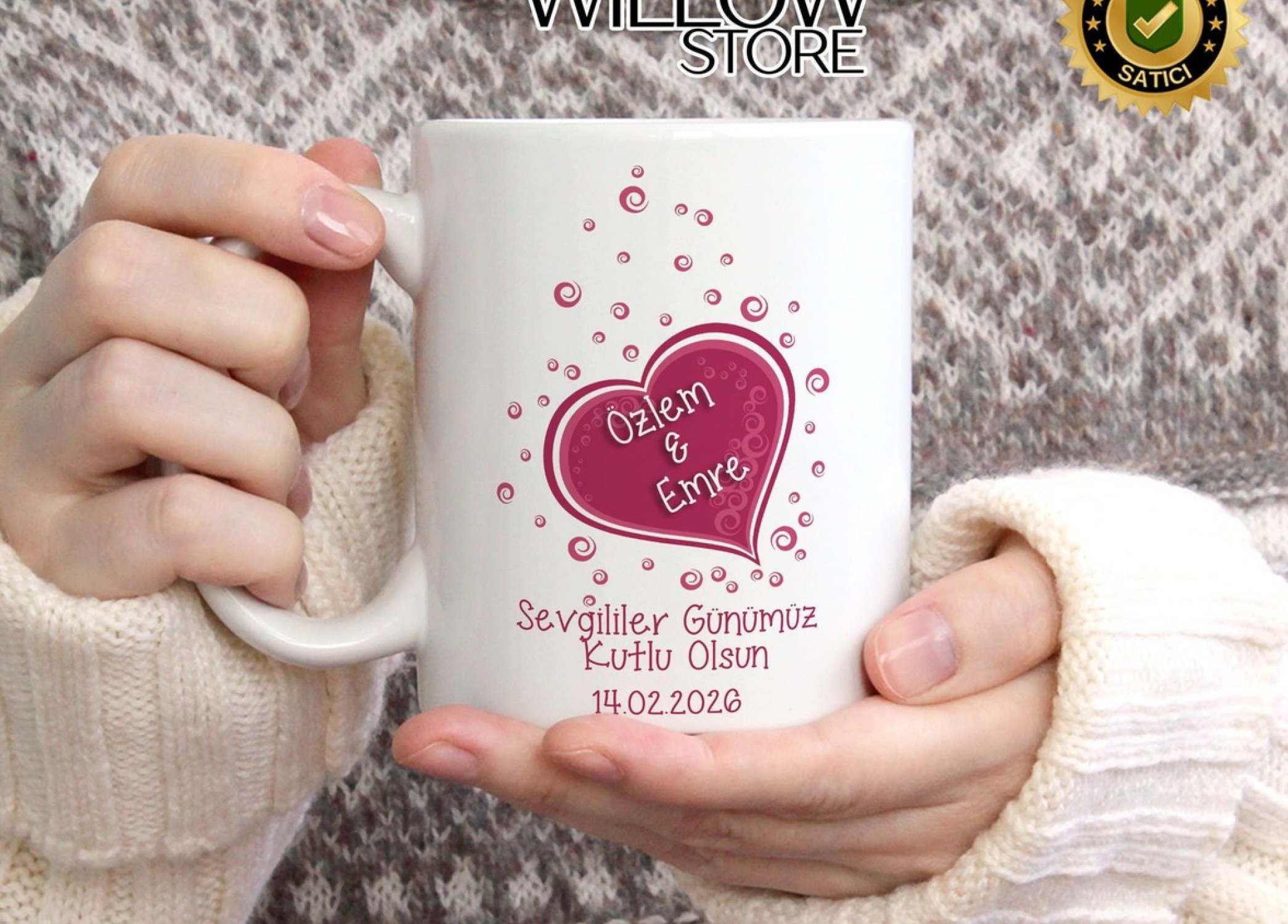 Sevgililer Günü,Sevgiliye Özel,Aşk,Sevgi Porselen Kupa Bardak-93