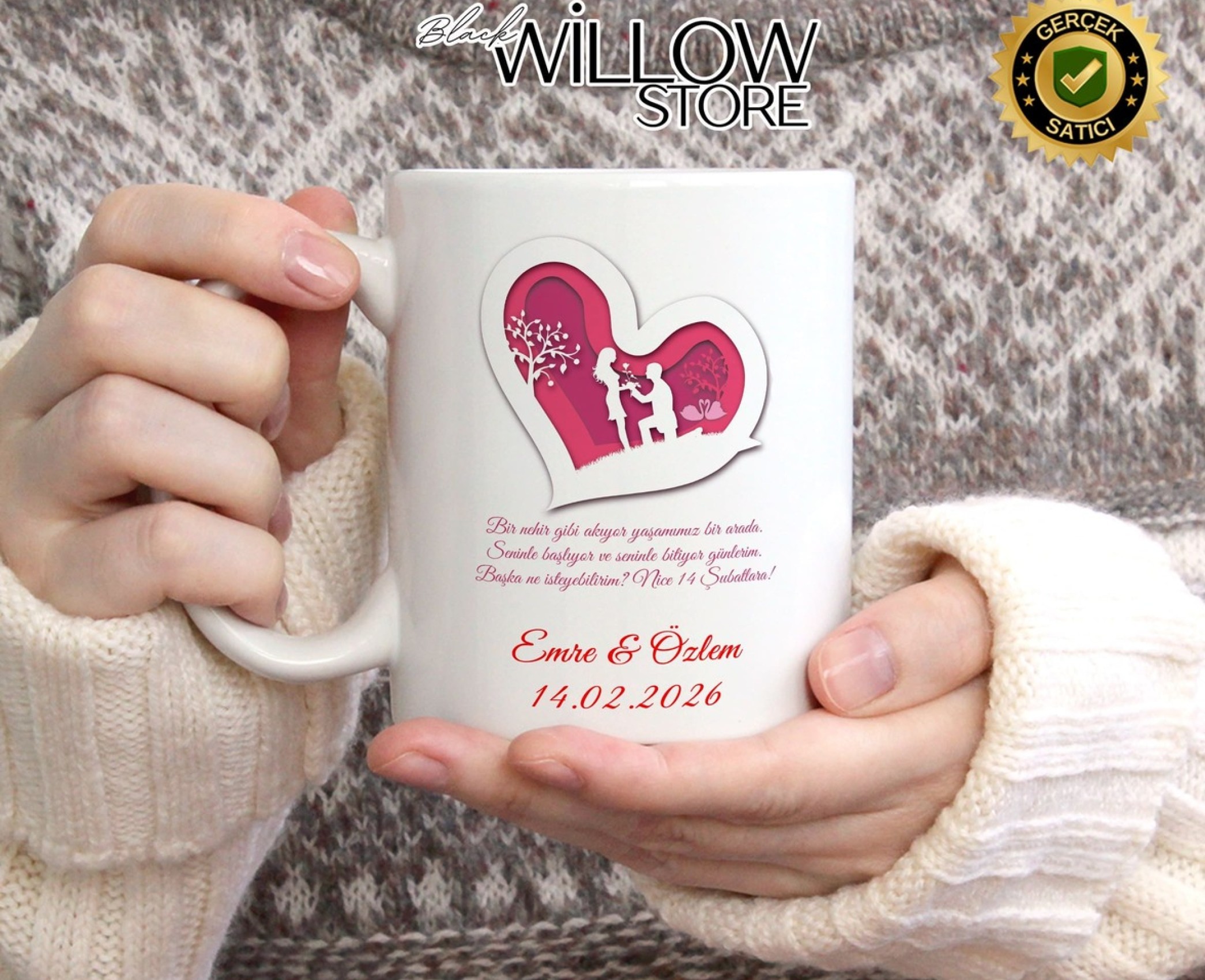 Sevgililer Günü,Sevgiliye Özel,Aşk,Sevgi Porselen Kupa Bardak-100