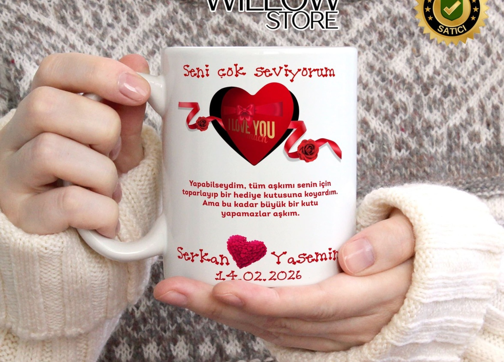 Sevgililer Günü,Sevgiliye Özel,Aşk,Sevgi Porselen Kupa Bardak-103