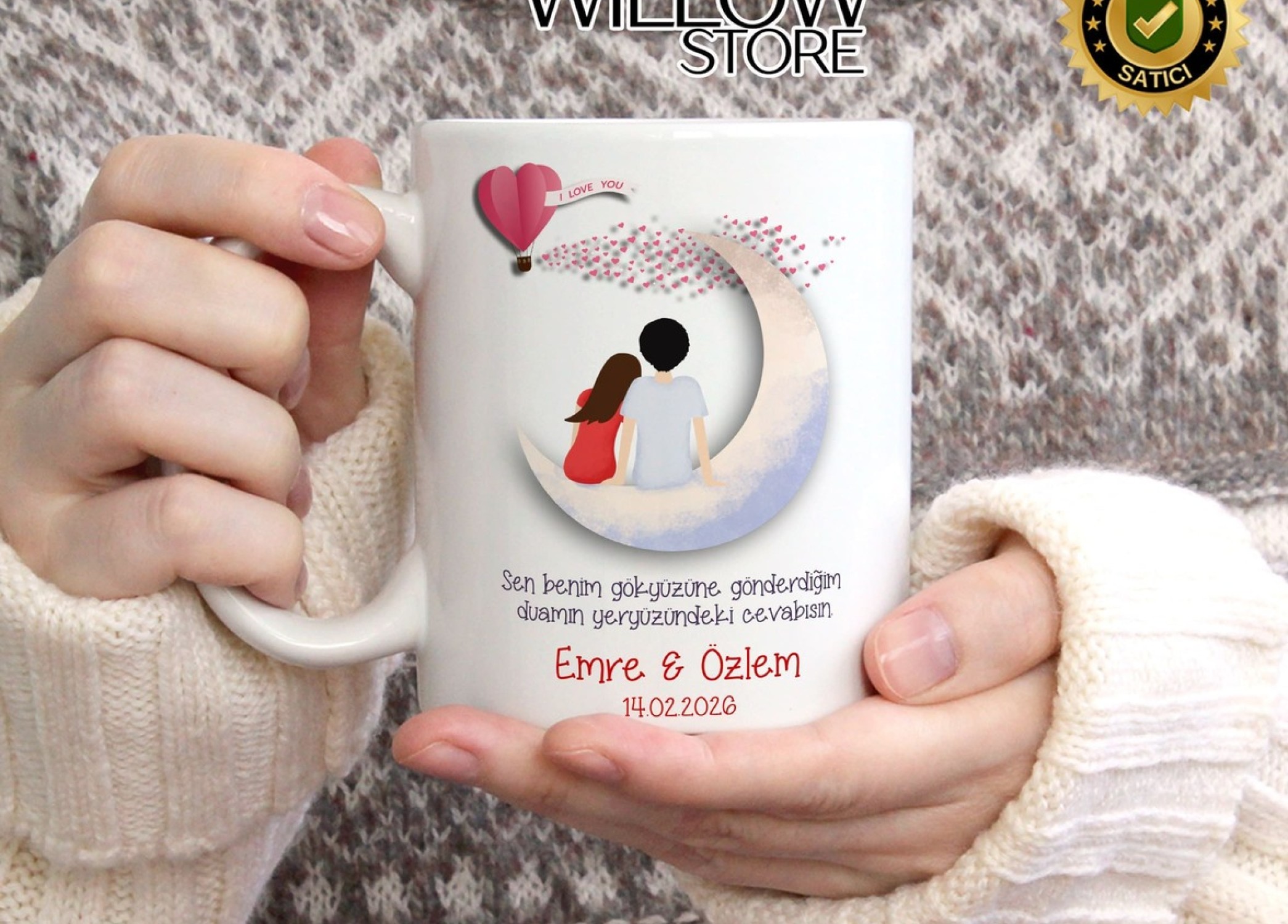Sevgililer Günü,Sevgiliye Özel,Aşk,Sevgi Porselen Kupa Bardak-105