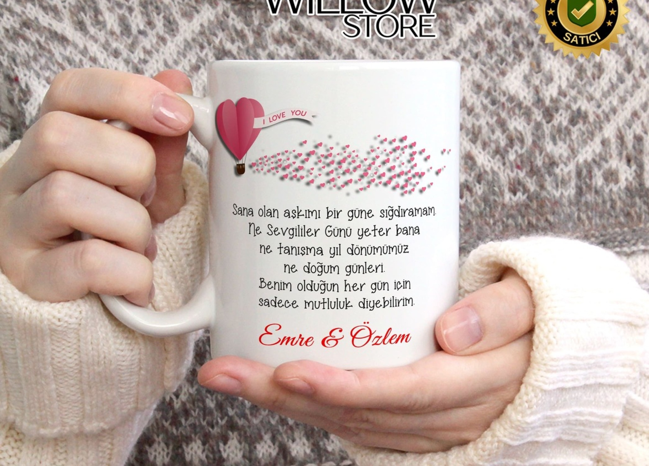 Sevgililer Günü,Sevgiliye Özel,Aşk,Sevgi Porselen Kupa Bardak-111