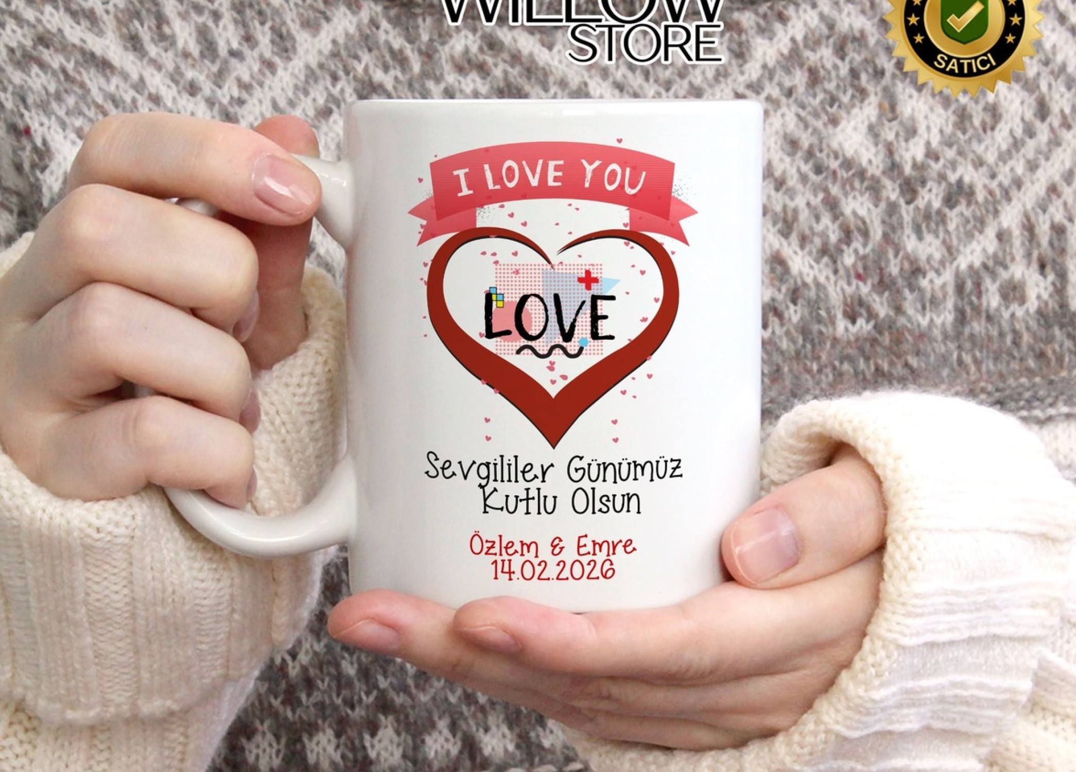 Sevgililer Günü,Sevgiliye Özel,Aşk,Sevgi Porselen Kupa Bardak-112