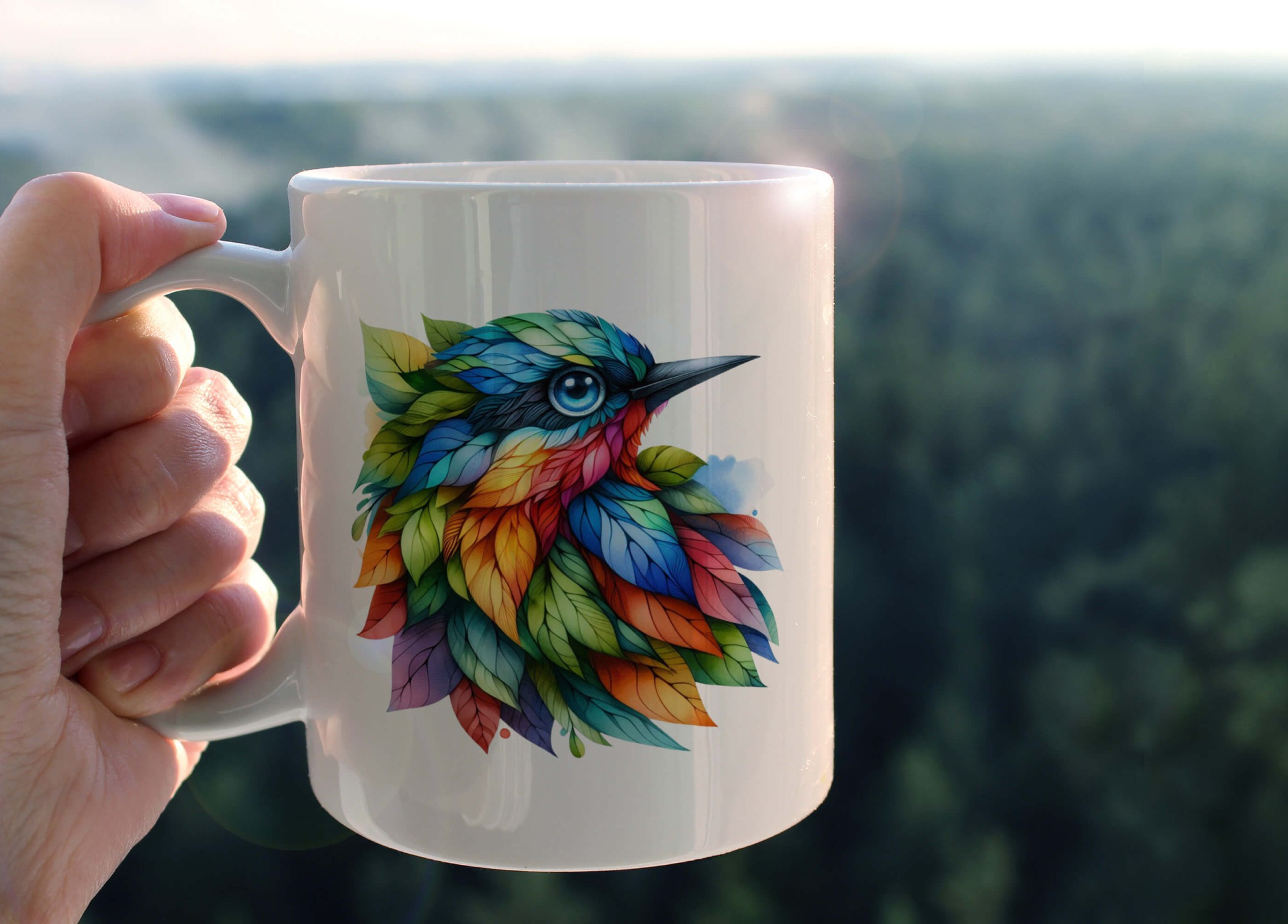 YAPRAK DESENLİ HAYVANLAR SERİSİ 23 , HEDİYELİK ,SEVİMLİ HAYVANLAR,YÜKSEK KALİTE PORSELEN KUPA BARDAK