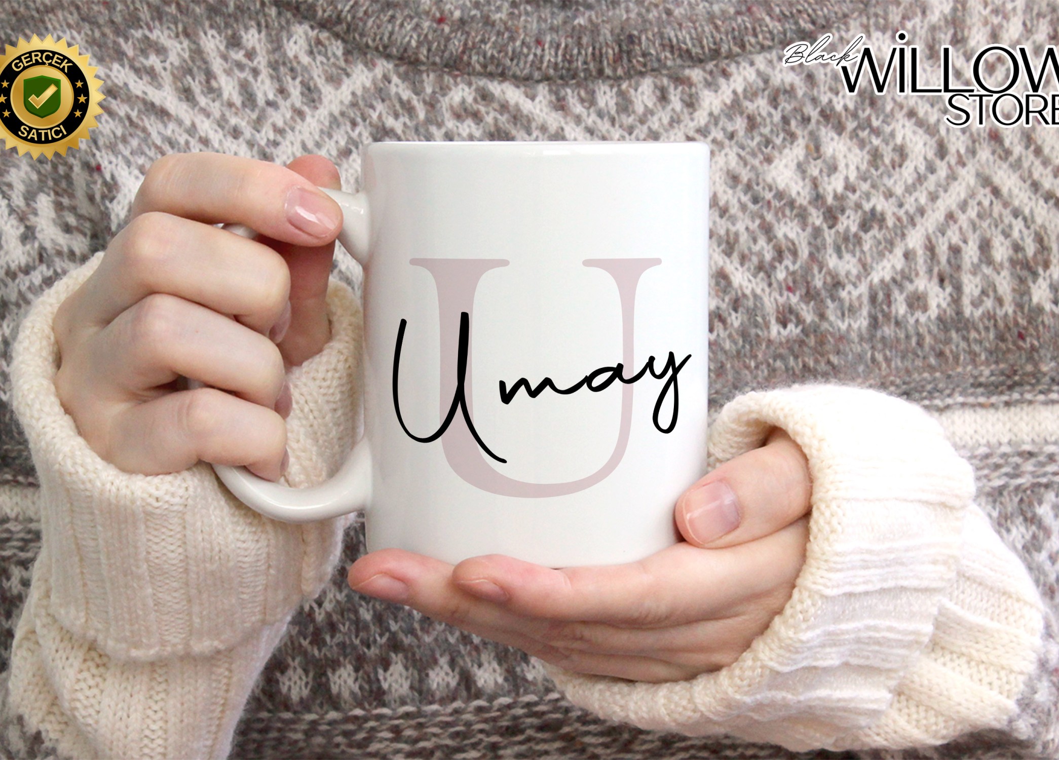 KİŞİYE ÖZEL KADIN İSİMLİ U HARFİ PORSELEN KUPA BARDAK,MODERN,ESTETİK,HEDİYE,KALİTELİ