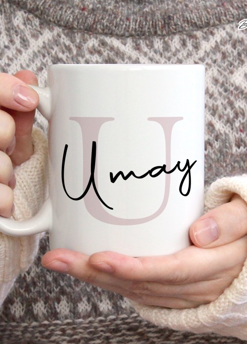 KİŞİYE ÖZEL KADIN İSİMLİ U HARFİ PORSELEN KUPA BARDAK,MODERN,ESTETİK,HEDİYE,KALİTELİ