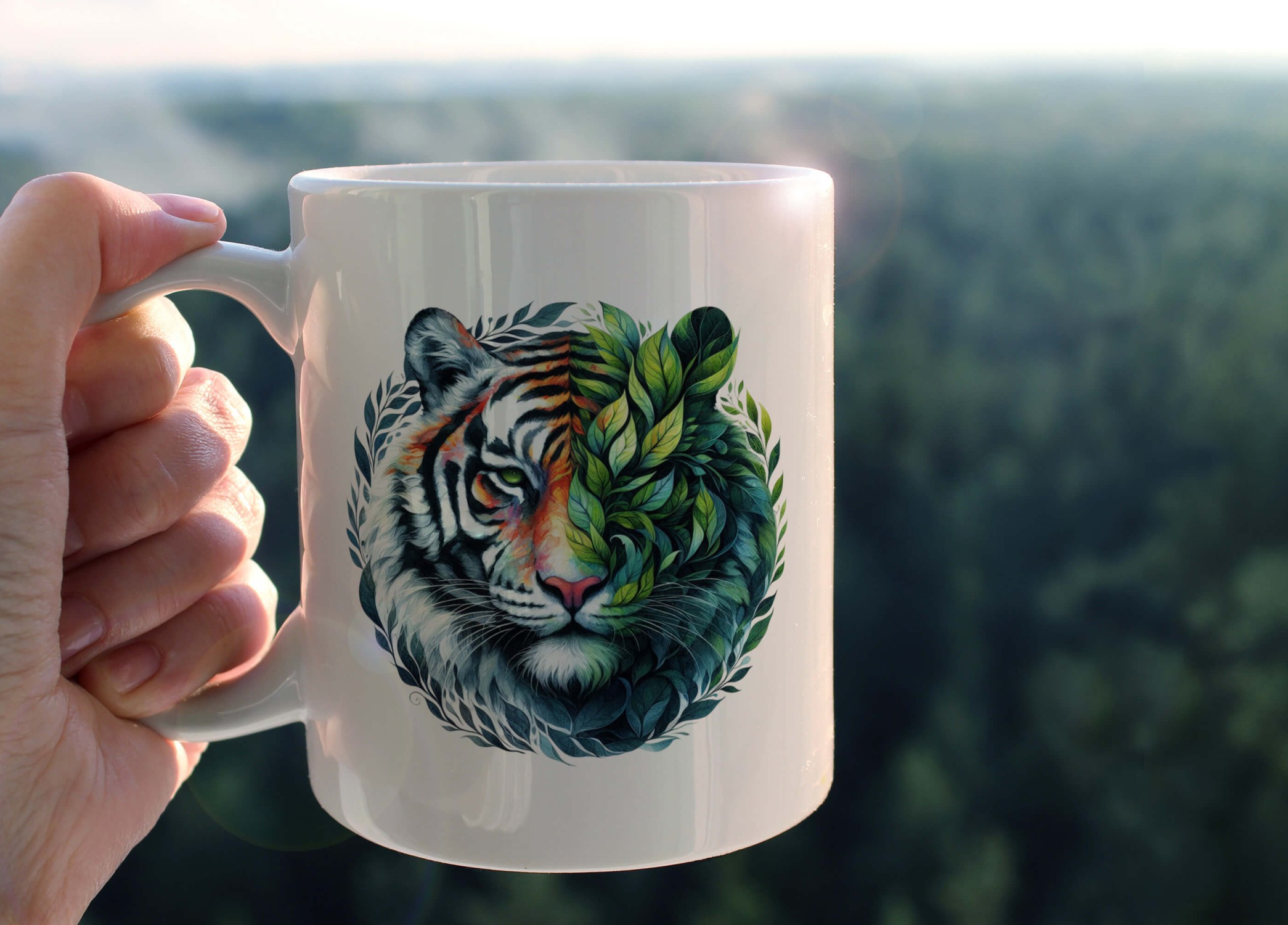 YAPRAK DESENLİ HAYVANLAR SERİSİ 12 , HEDİYELİK ,SEVİMLİ HAYVANLAR,YÜKSEK KALİTE PORSELEN KUPA BARDAK