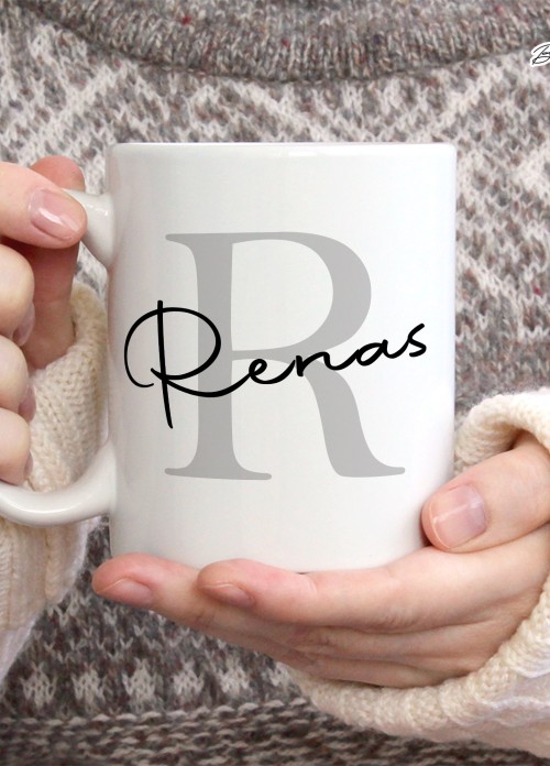 KİŞİYE ÖZEL ERKEK İSİMLİ R HARFİ PORSELEN KUPA BARDAK,MODERN,ESTETİK,HEDİYE,KALİTELİ