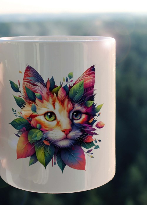 YAPRAK DESENLİ HAYVANLAR SERİSİ 14 , HEDİYELİK ,SEVİMLİ HAYVANLAR,YÜKSEK KALİTE PORSELEN KUPA BARDAK