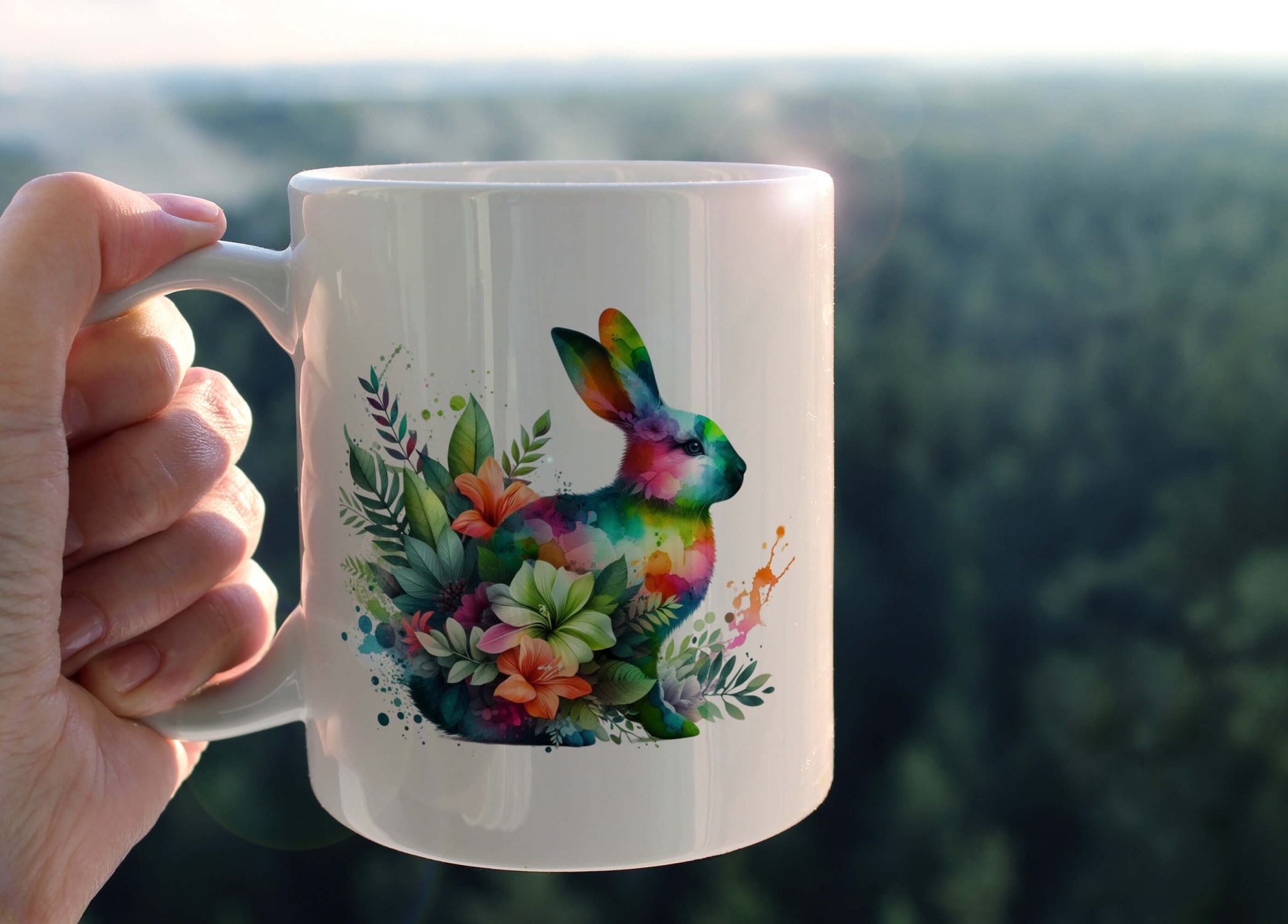 YAPRAK DESENLİ HAYVANLAR SERİSİ 35 , HEDİYELİK ,SEVİMLİ HAYVANLAR,YÜKSEK KALİTE PORSELEN KUPA BARDAK