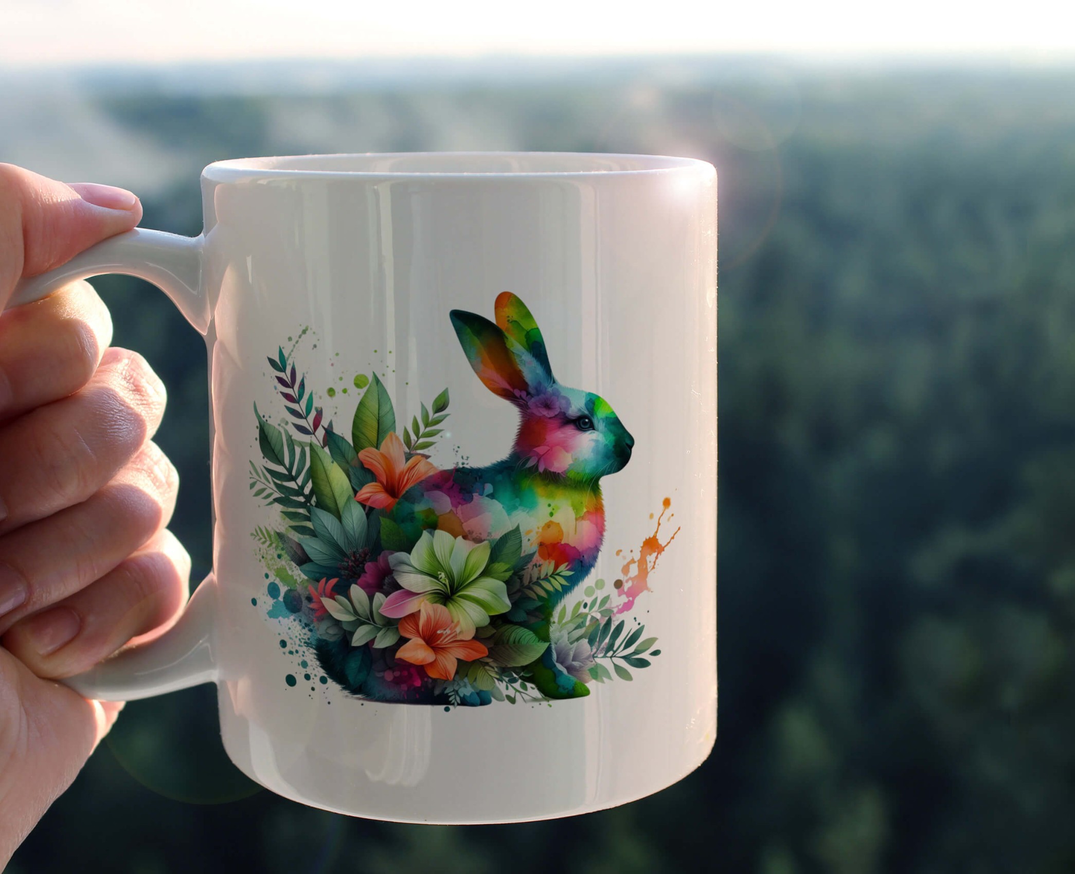 YAPRAK DESENLİ HAYVANLAR SERİSİ 35 , HEDİYELİK ,SEVİMLİ HAYVANLAR,YÜKSEK KALİTE PORSELEN KUPA BARDAK