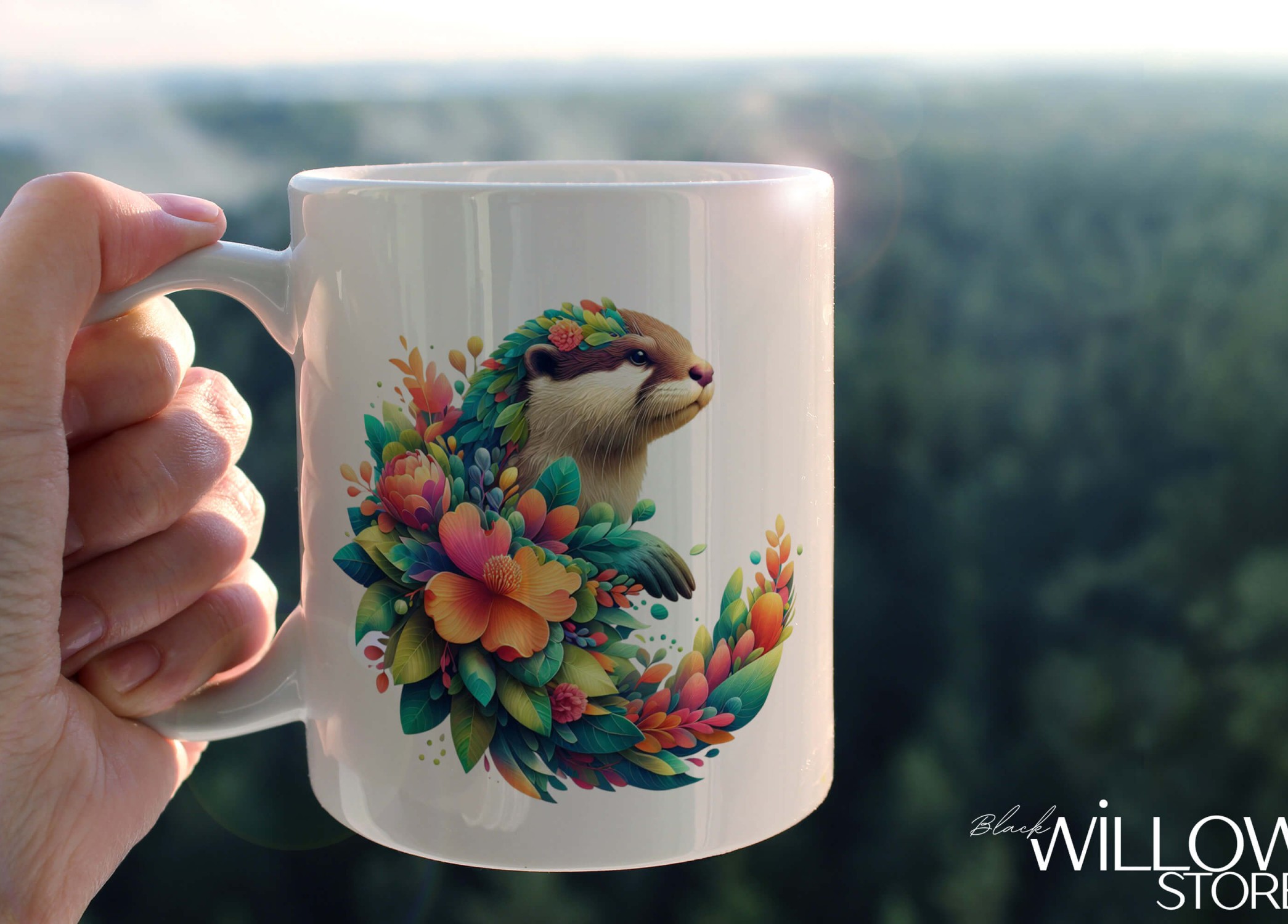 YAPRAK DESENLİ HAYVANLAR SERİSİ 33 , HEDİYELİK ,SEVİMLİ HAYVANLAR,YÜKSEK KALİTE PORSELEN KUPA BARDAK