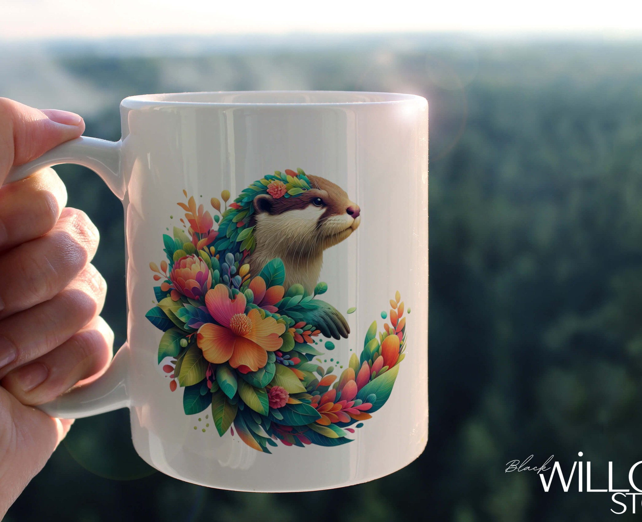 YAPRAK DESENLİ HAYVANLAR SERİSİ 33 , HEDİYELİK ,SEVİMLİ HAYVANLAR,YÜKSEK KALİTE PORSELEN KUPA BARDAK