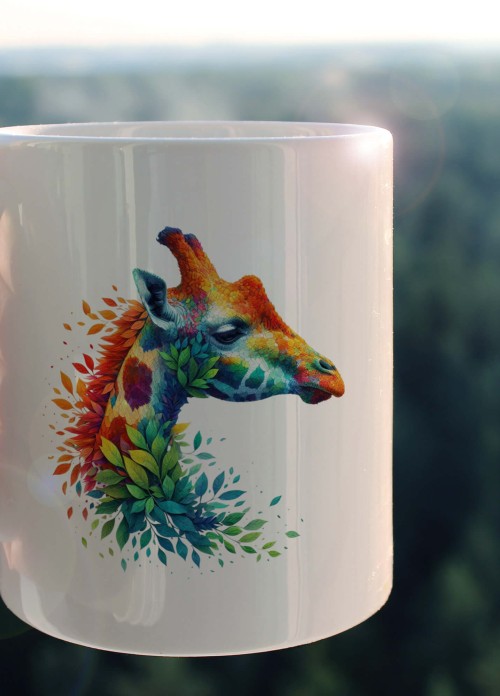 YAPRAK DESENLİ HAYVANLAR SERİSİ 41 , HEDİYELİK ,SEVİMLİ HAYVANLAR,YÜKSEK KALİTE PORSELEN KUPA BARDAK