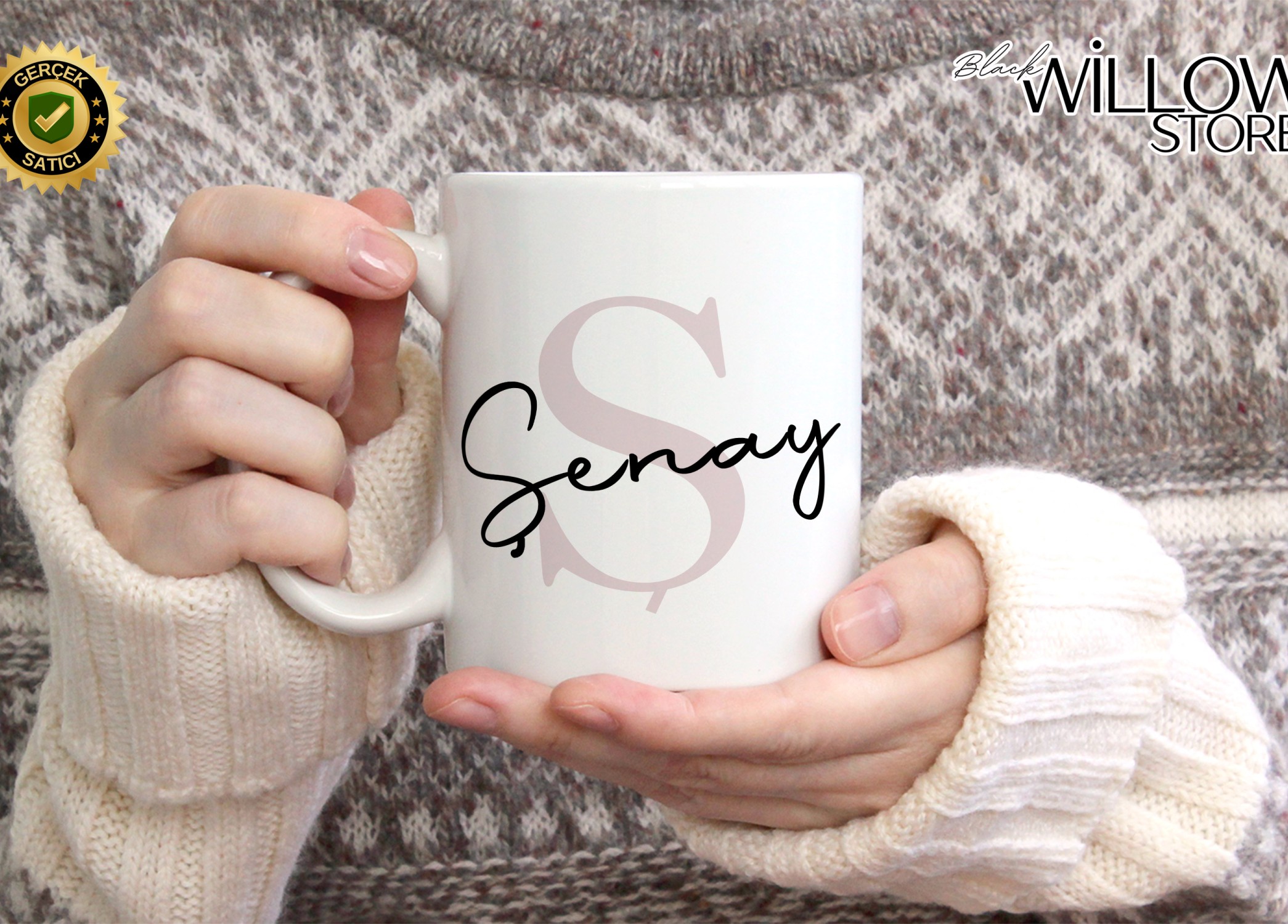 KİŞİYE ÖZEL KADIN İSİMLİ Ş HARFİ PORSELEN KUPA BARDAK,MODERN,ESTETİK,HEDİYE,KALİTELİ