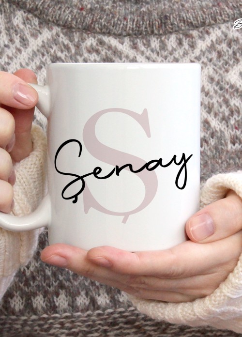 KİŞİYE ÖZEL KADIN İSİMLİ Ş HARFİ PORSELEN KUPA BARDAK,MODERN,ESTETİK,HEDİYE,KALİTELİ