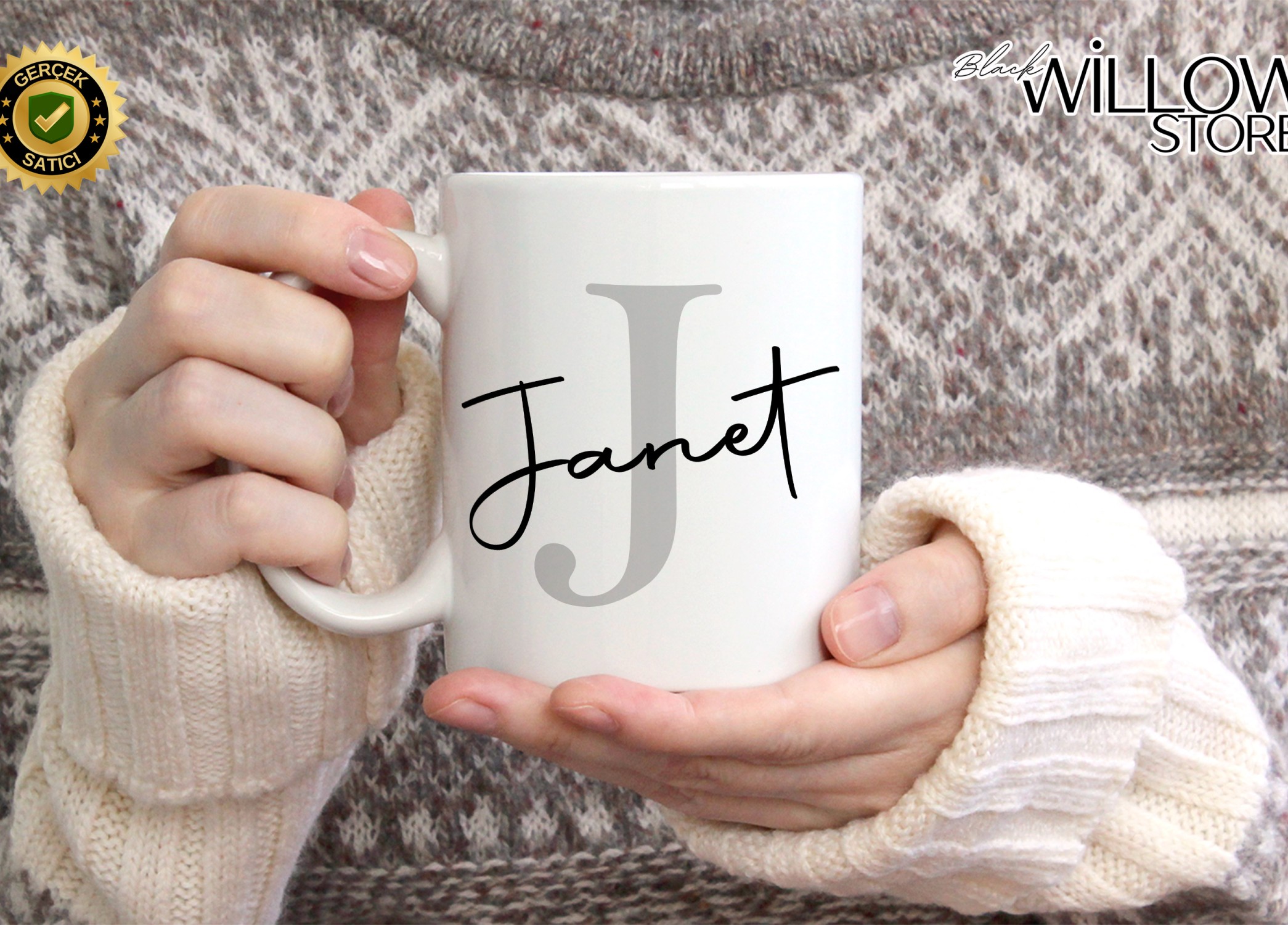 KİŞİYE ÖZEL ERKEK İSİMLİ J HARFİ PORSELEN KUPA BARDAK,MODERN,ESTETİK,HEDİYE,KALİTELİ