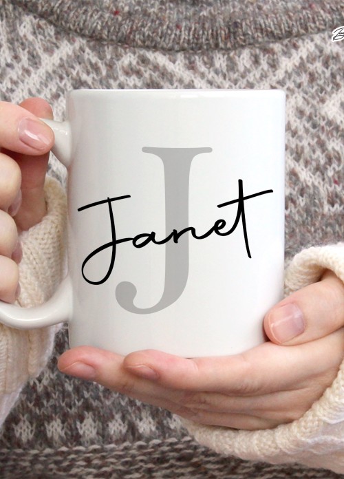 KİŞİYE ÖZEL ERKEK İSİMLİ J HARFİ PORSELEN KUPA BARDAK,MODERN,ESTETİK,HEDİYE,KALİTELİ