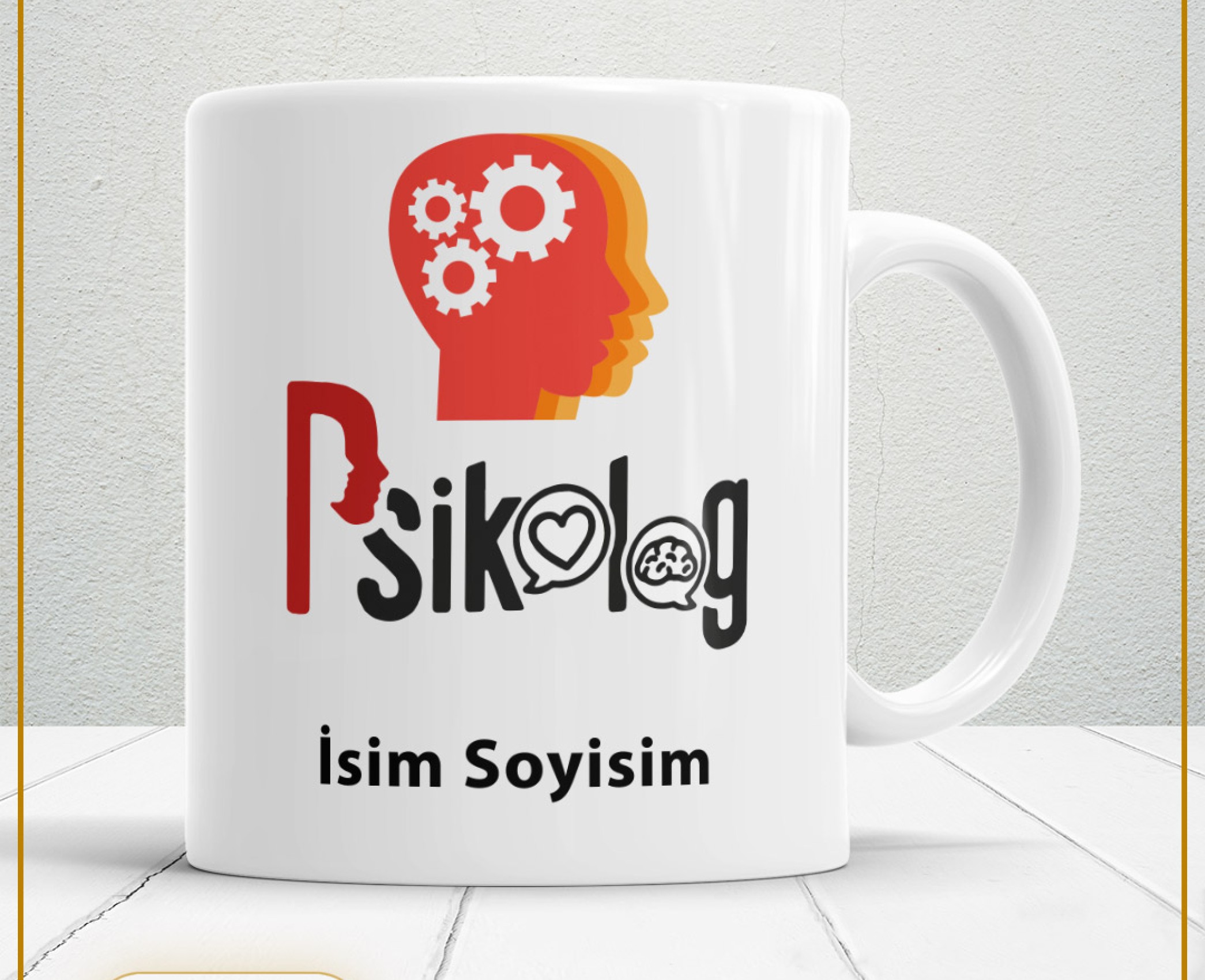 PSİKOLOG TEMALI PORSELEN KUPA BARDAK,HEDİYELİK,YÜKSEK KALİTE,MESLEKLER TEMALI