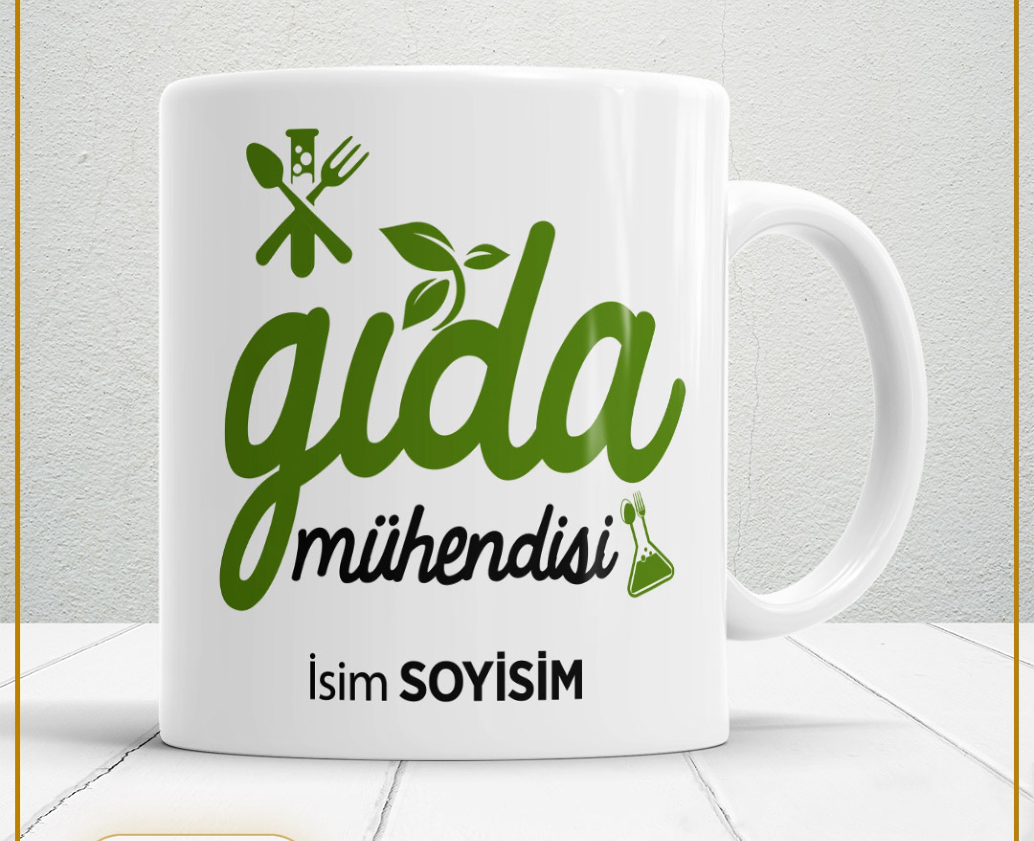 GIDA MÜHENDİSİ TEMALI PORSELEN KUPA BARDAK,HEDİYELİK,YÜKSEK KALİTE,MESLEKLER TEMALI