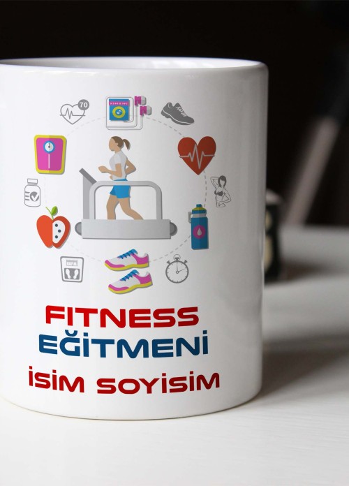 FİTNESS EĞİTMENİ TEMALI PORSELEN KUPA BARDAK,HEDİYELİK,YÜKSEK KALİTE,MESLEKLER TEMALI
