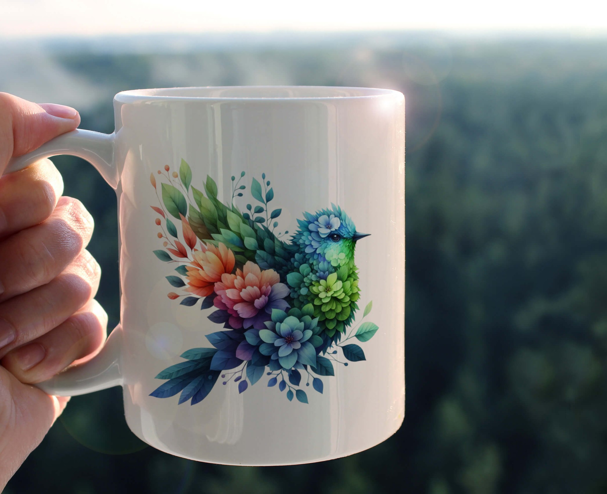 YAPRAK DESENLİ HAYVANLAR SERİSİ 20 , HEDİYELİK ,SEVİMLİ HAYVANLAR,YÜKSEK KALİTE PORSELEN KUPA BARDAK