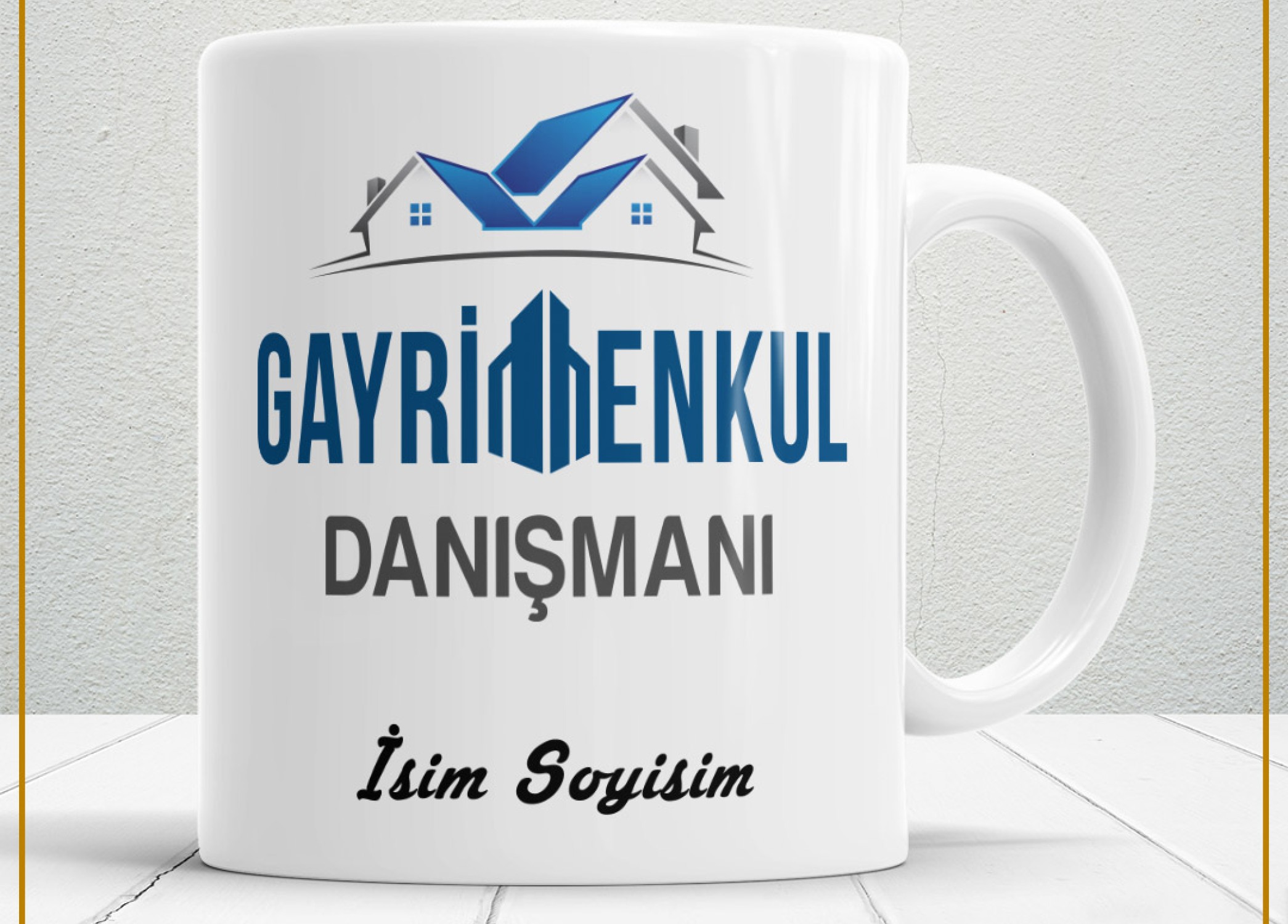 GAYRİMENKUL DANIŞMANI TEMALI PORSELEN KUPA BARDAK,HEDİYELİK,YÜKSEK KALİTE,MESLEKLER TEMALI