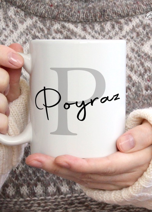 KİŞİYE ÖZEL ERKEK İSİMLİ P HARFİ PORSELEN KUPA BARDAK,MODERN,ESTETİK,HEDİYE,KALİTELİ