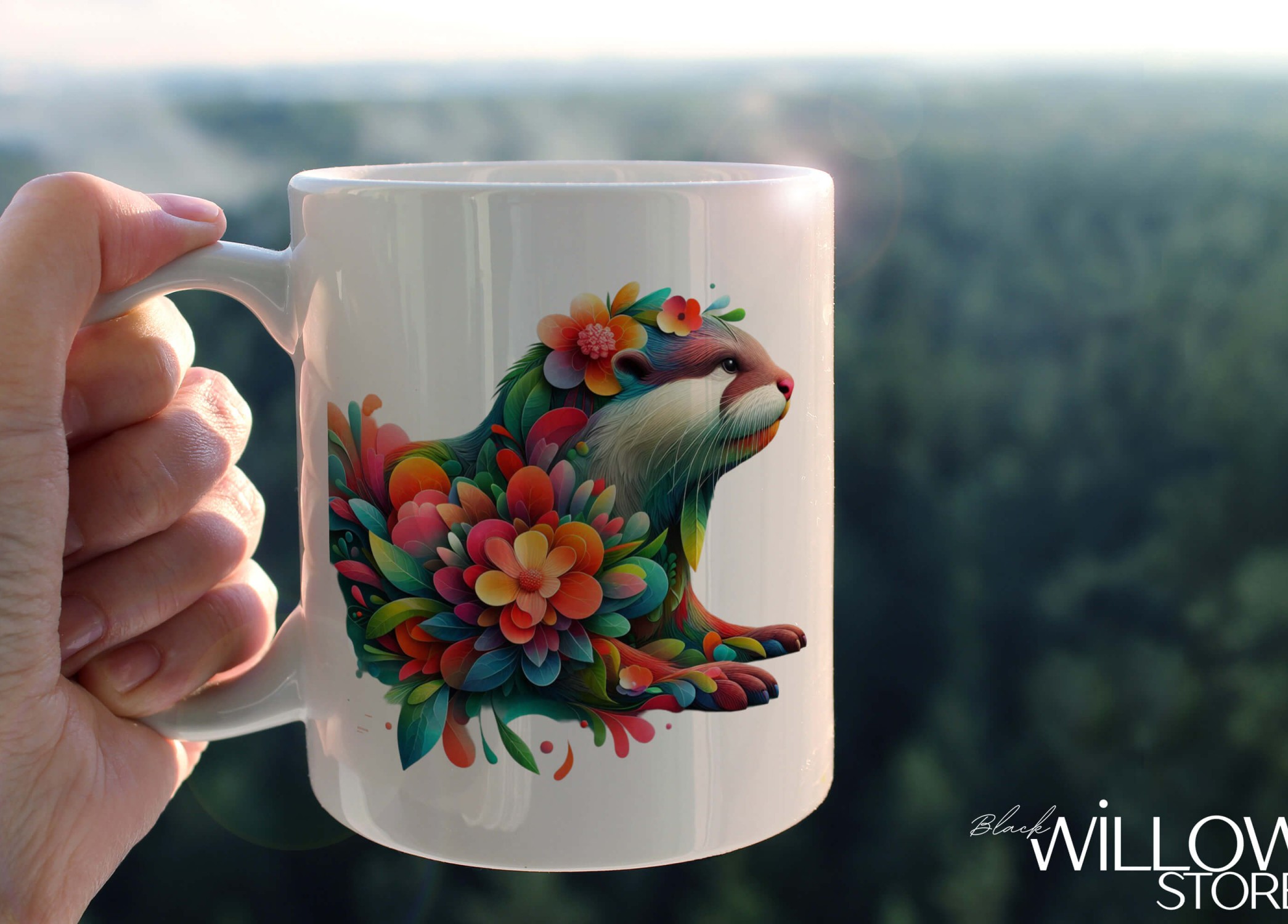 YAPRAK DESENLİ HAYVANLAR SERİSİ 34 , HEDİYELİK ,SEVİMLİ HAYVANLAR,YÜKSEK KALİTE PORSELEN KUPA BARDAK