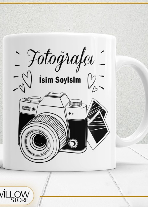 FOTOĞRAFÇI TEMALI PORSELEN KUPA BARDAK,HEDİYELİK,YÜKSEK KALİTE,MESLEKLER TEMALI