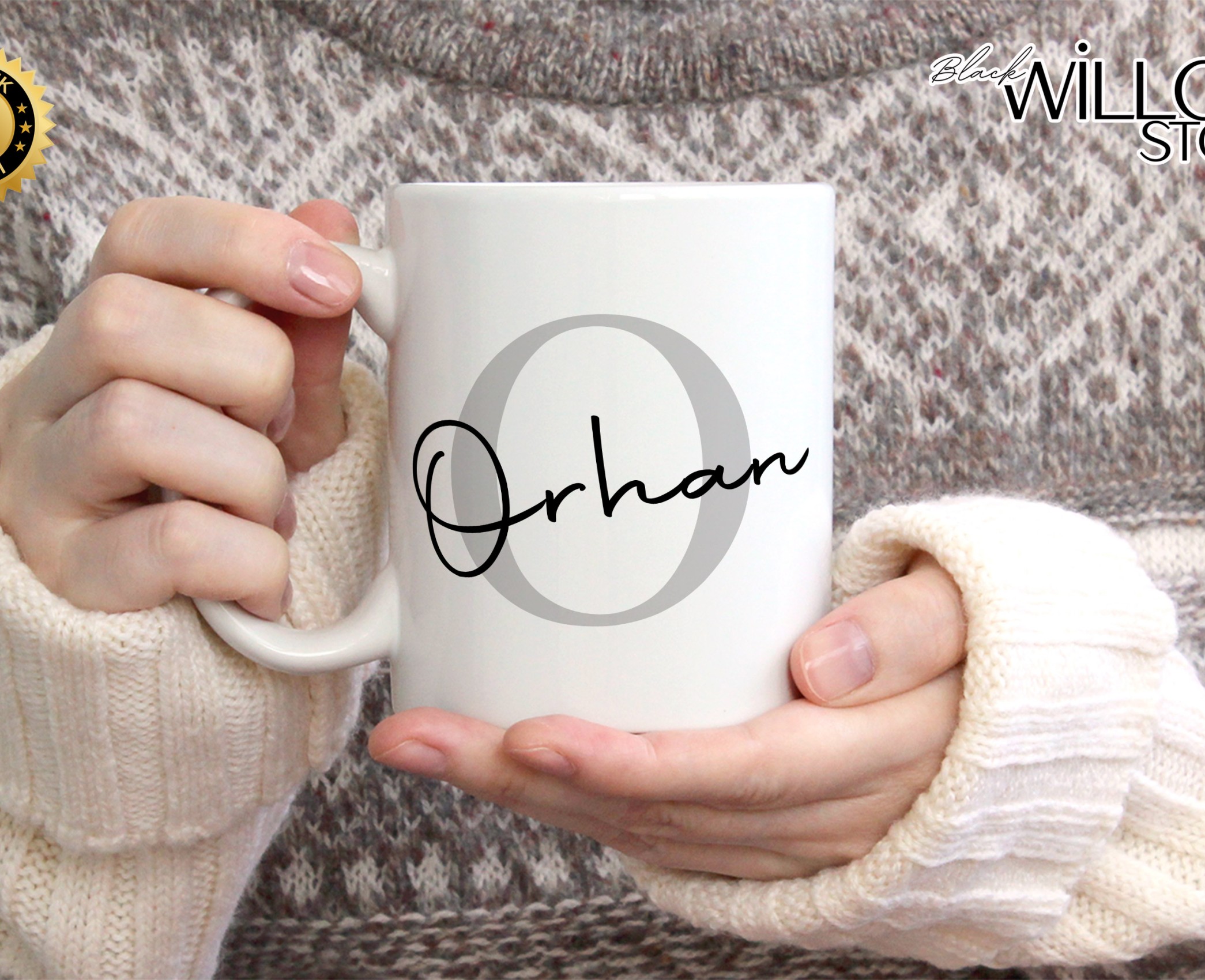 KİŞİYE ÖZEL ERKEK İSİMLİ O HARFİ PORSELEN KUPA BARDAK,MODERN,ESTETİK,HEDİYE,KALİTELİ